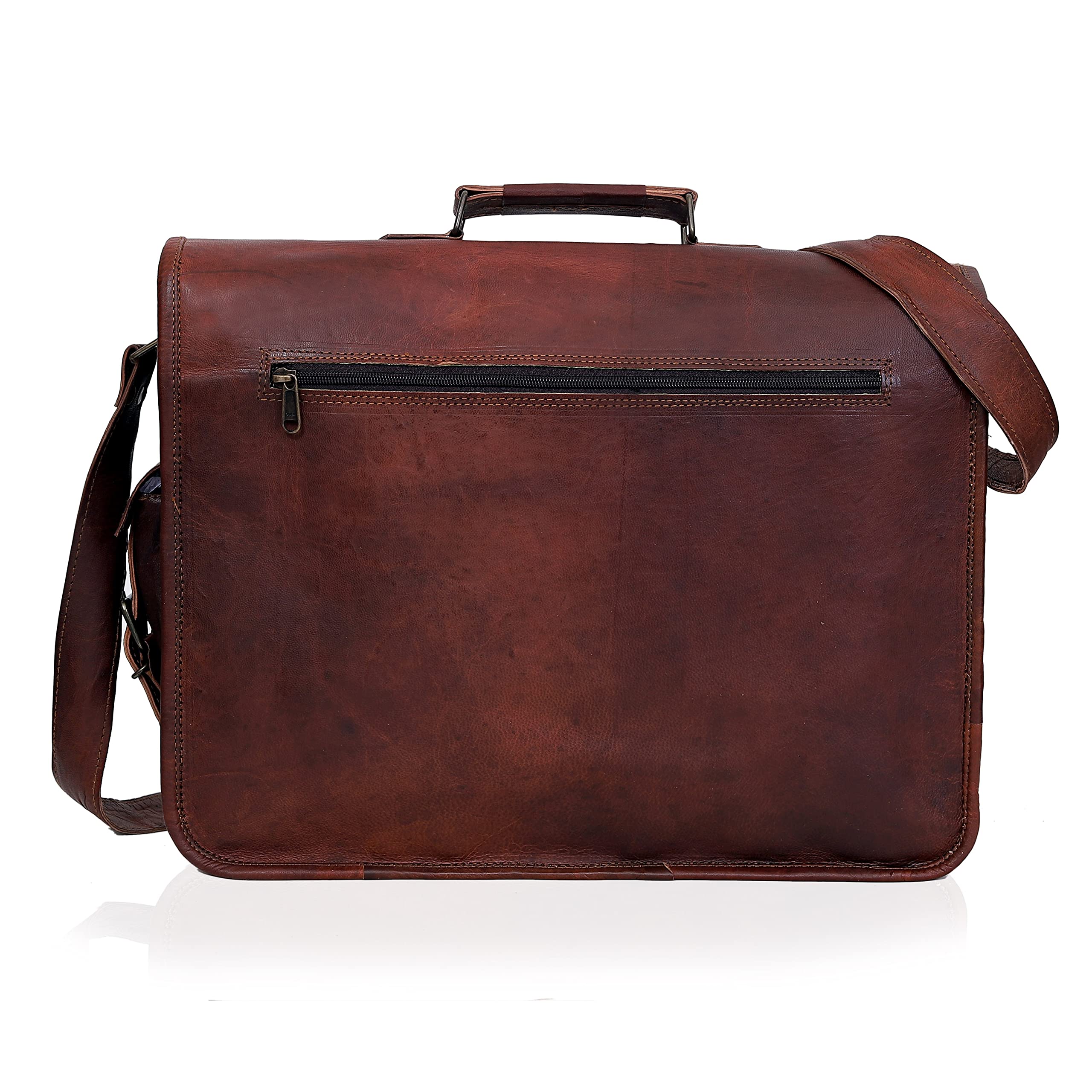 Handmade Genuine Leather Messenger Bag for Laptop & MacBook - Unisex Business Satchel Briefcase - Perfect for Work, Travel & College Commute