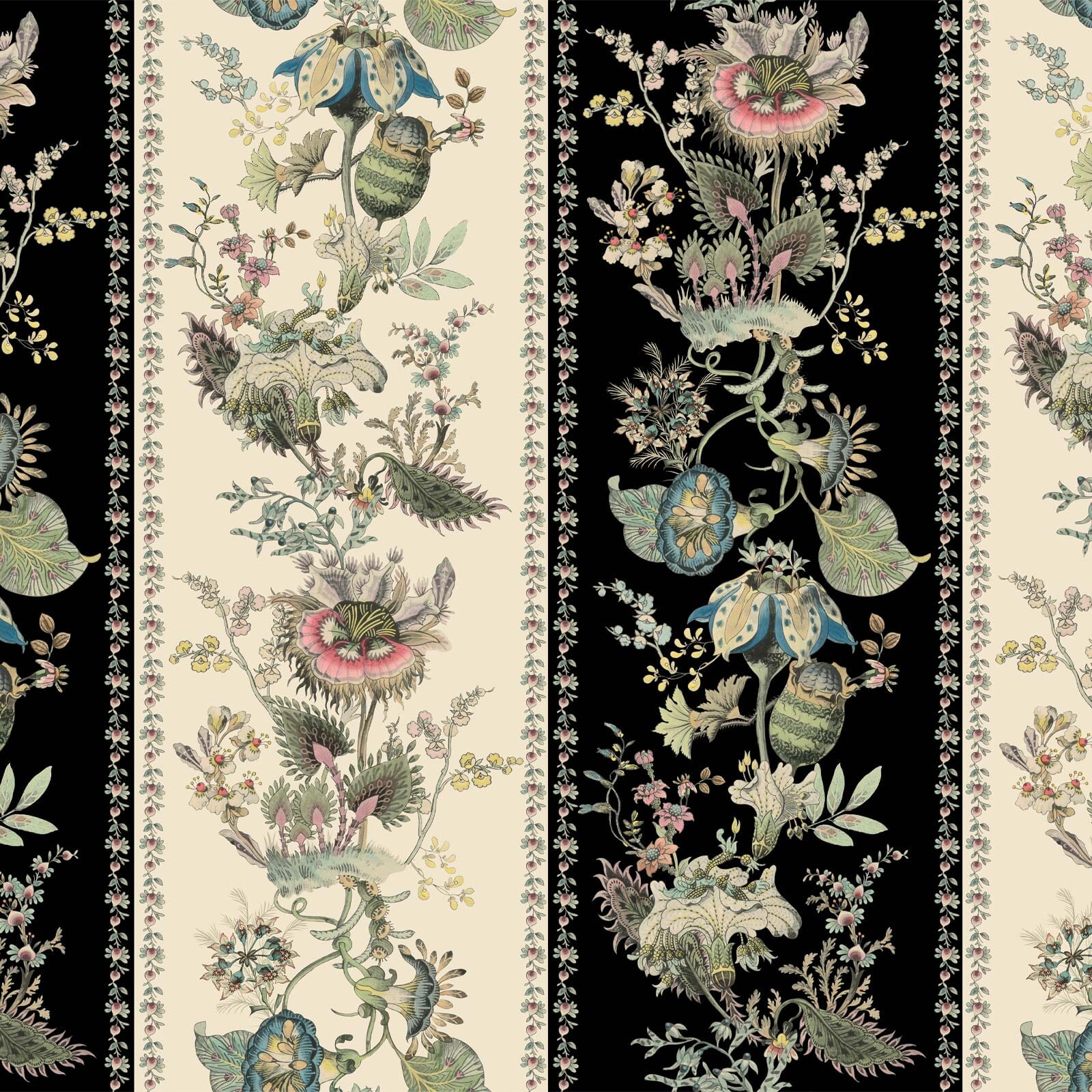 FLORAFANTAISIA Noir Stripe Wallpaper Sample - Premium Peel & Stick Wallpaper for Bedroom, Living Room, and Office Decor