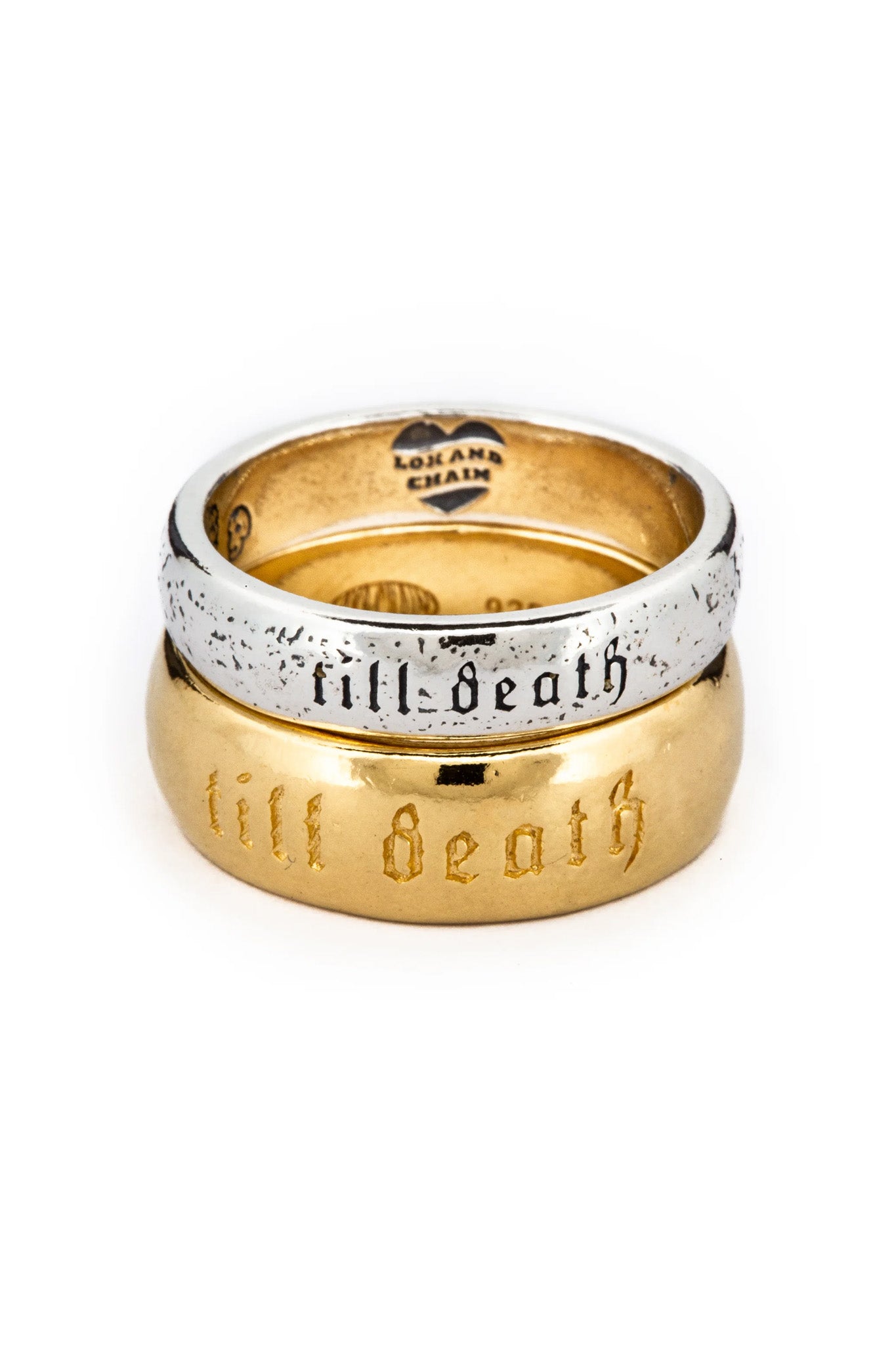 Till Death Ring Twin Kit XL + Standard in Gold & Silver - Perfect for Couples, Weddings, Anniversaries, and Romantic Gifts