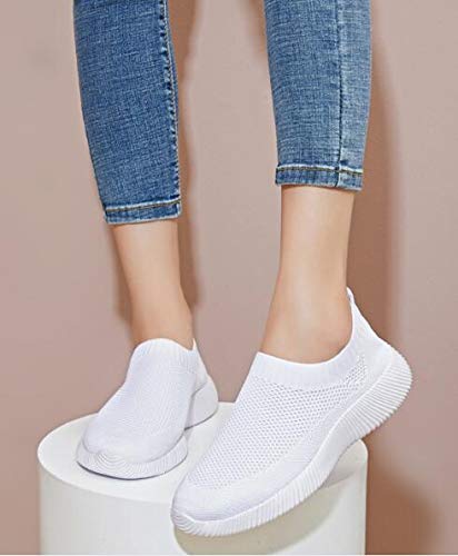 Women's Slip On Sneakers - Breathable Mesh Casual Walking Shoes for Women - Lightweight Tennis Shoes for Gym, Workout & Everyday Wear