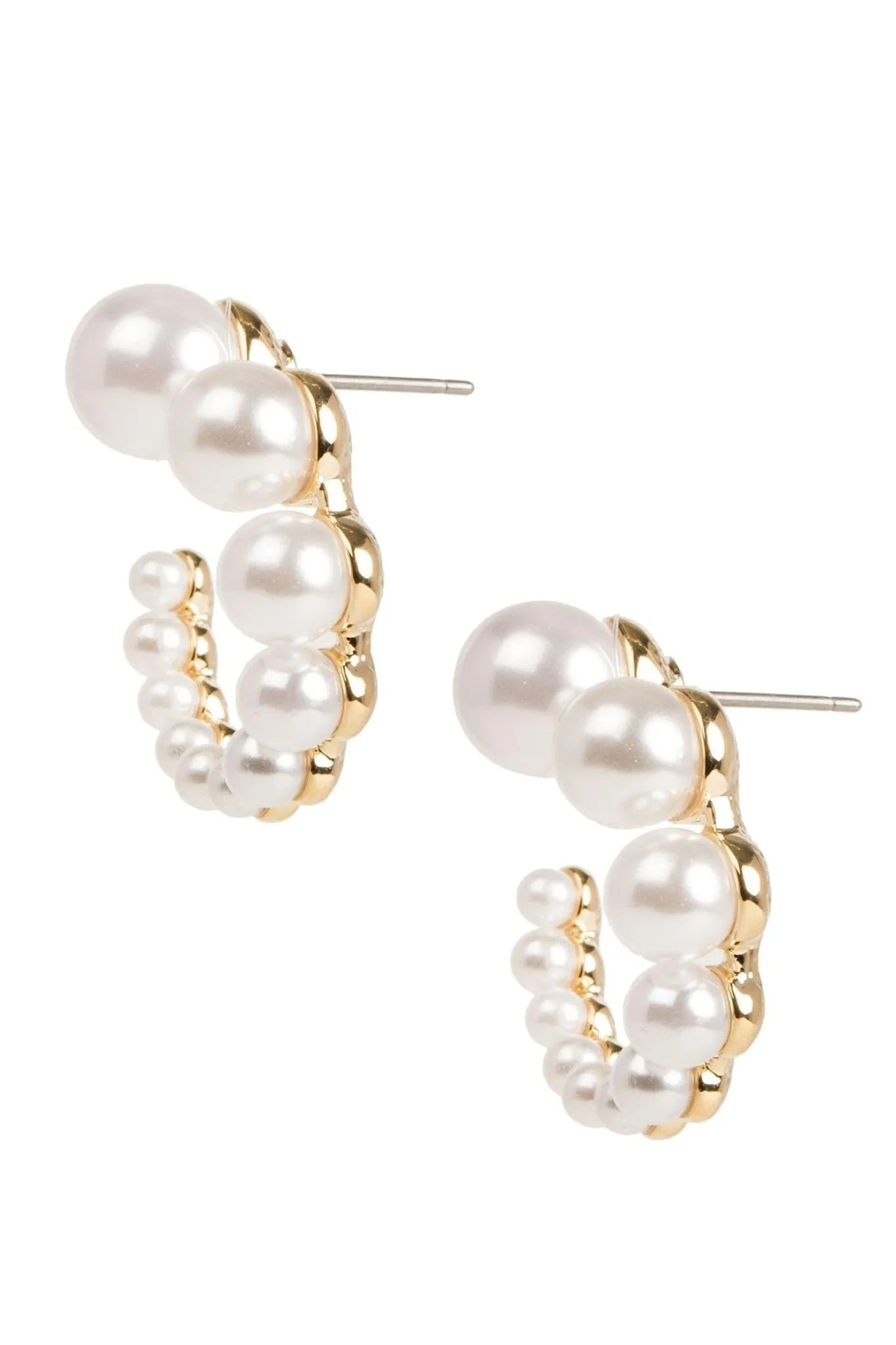 Exquisite Half Pearl Earrings for Women - Elegant 14K Gold Plated Dangle Earrings | Perfect for Weddings, Parties & Everyday Wear