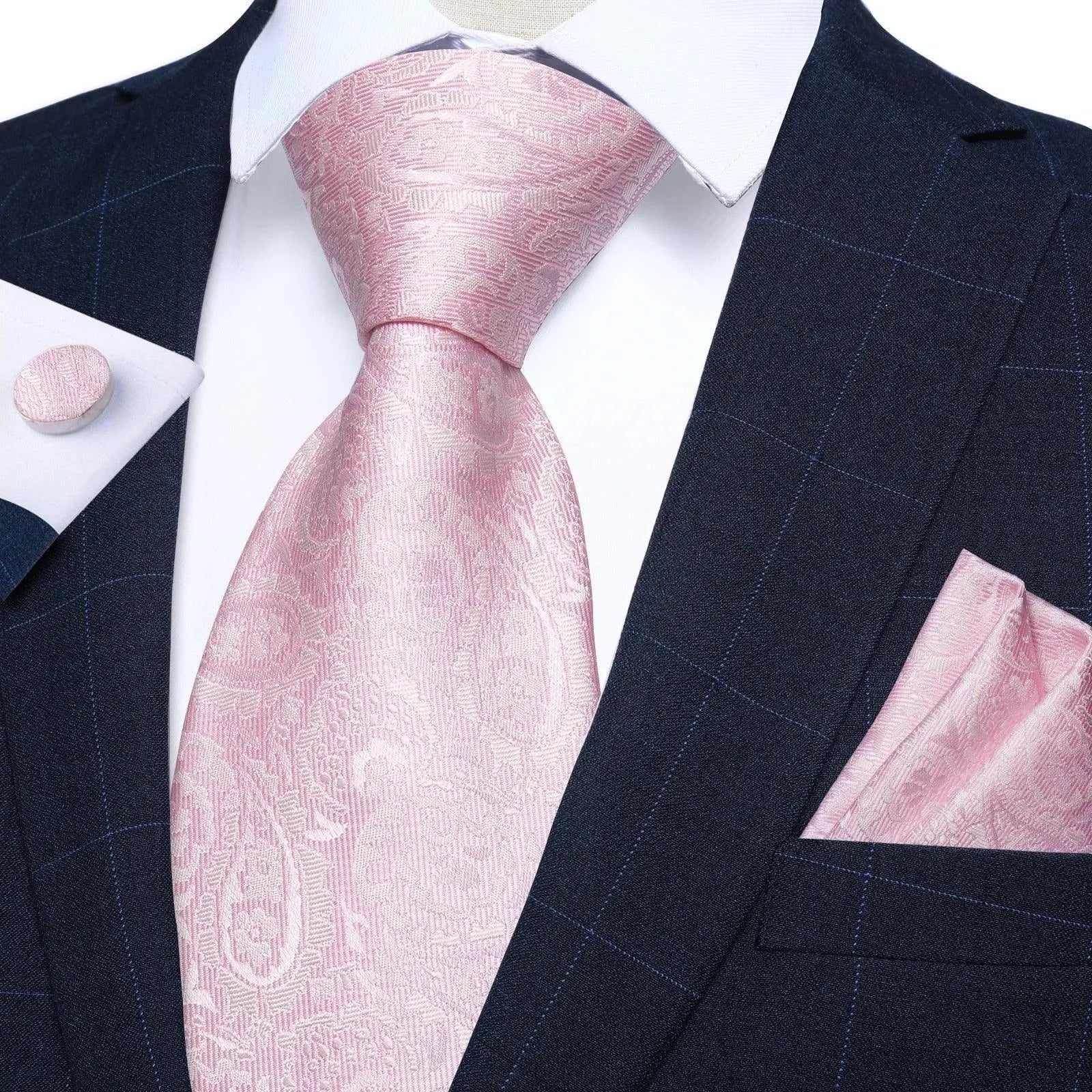 Premium Paisley Silk Necktie Set for Men - Elegant Formal & Business Attire - Perfect for Weddings, Office & Special Occasions