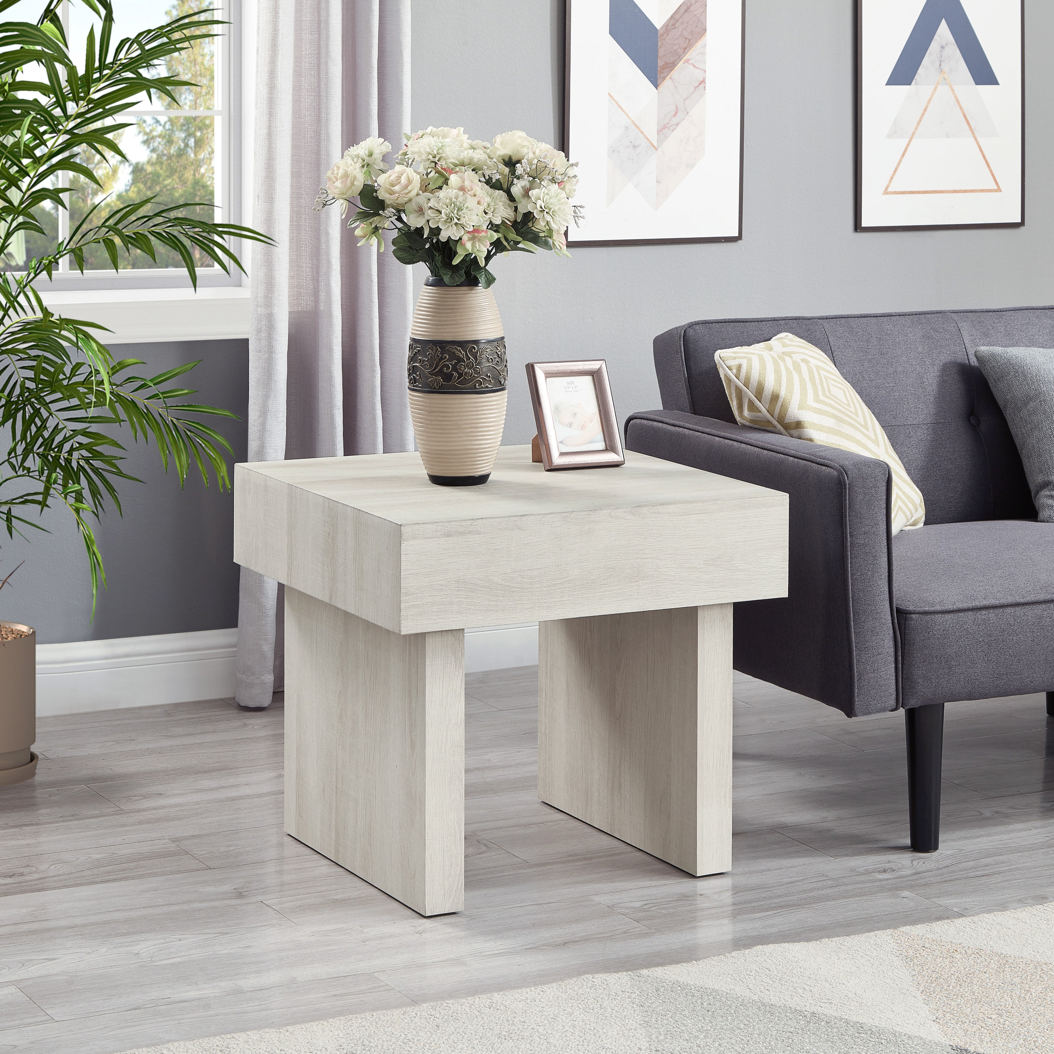 Roundhill Furniture Athens Modern Accent End Table - Stylish Side Table for Living Room, Bedroom & Office - Perfect for Coffee, Books & Decor