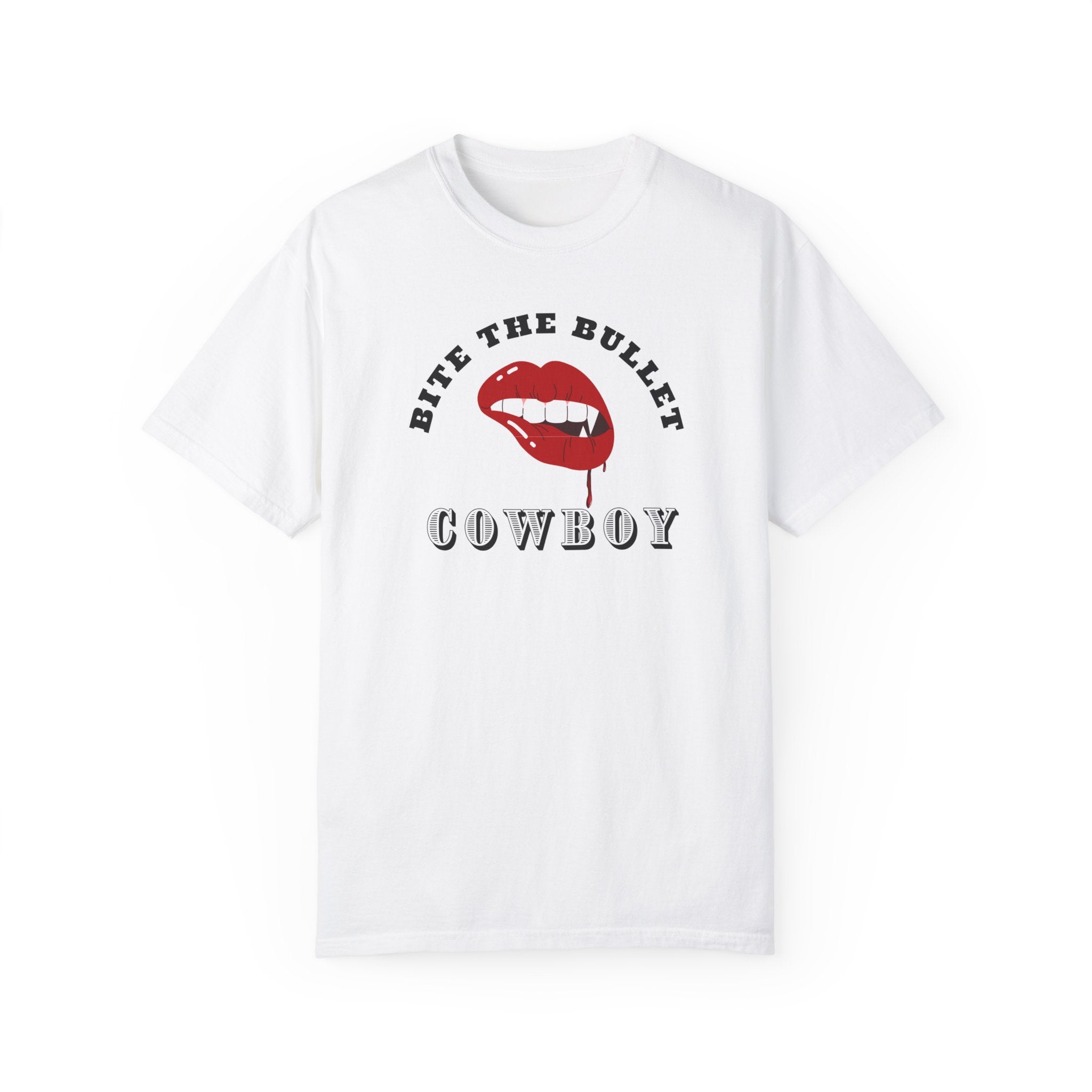 Bite The Bullet Cowboy Graphic T-Shirt - Vintage Western Style Tee for Men - Perfect for Rodeo, Country Music Festivals & Casual Wear