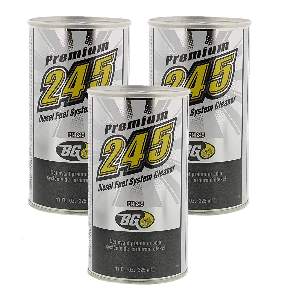 BG 245 Premium Diesel Fuel System Cleaner - 3 Pack | Improves Engine Performance & MPG | For Trucks, SUVs & Heavy-Duty Vehicles
