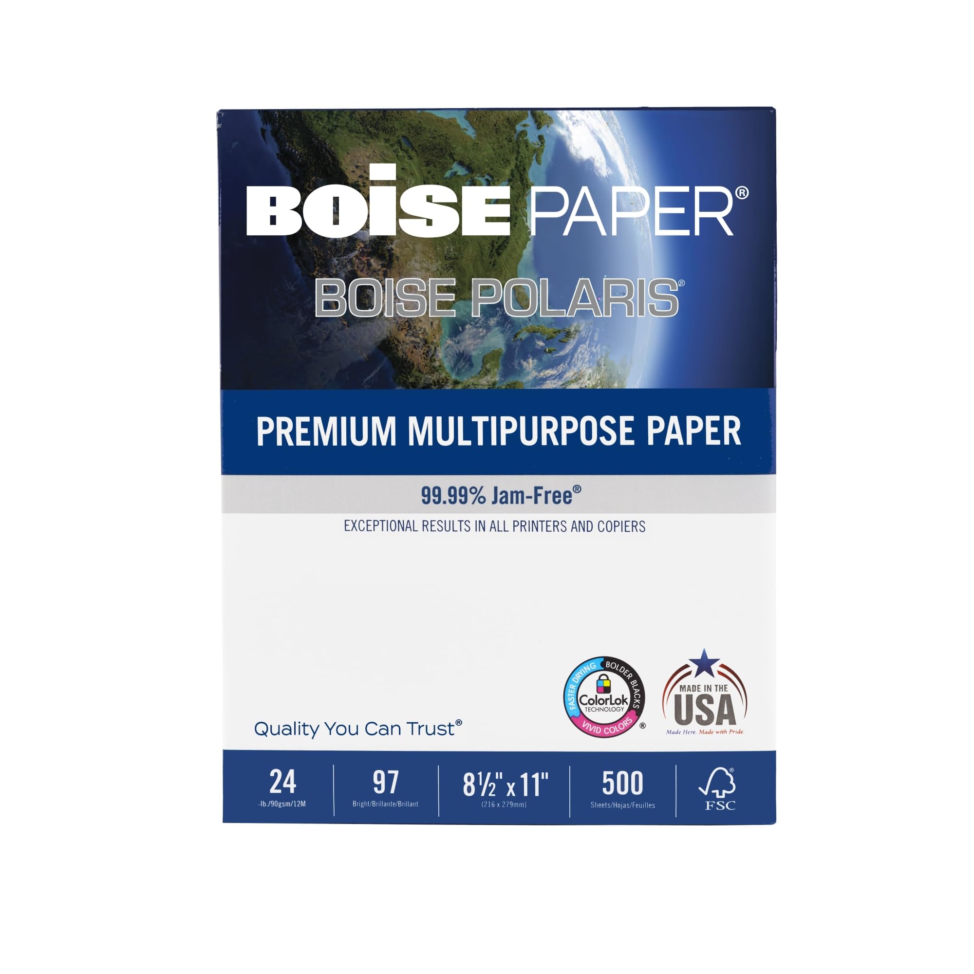 Boise® POLARIS® Premium 24 Lb White Letter (8.5