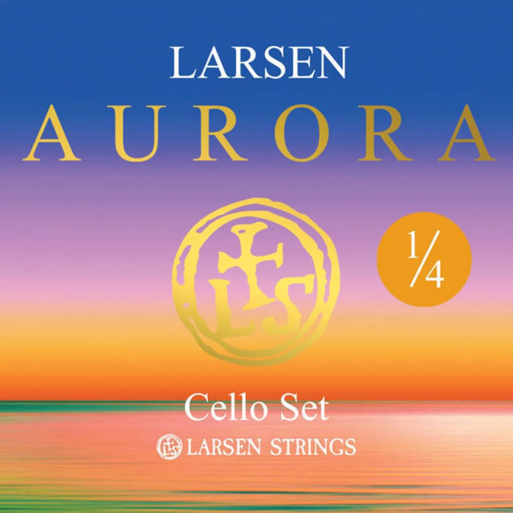 Premium LARSEN Aurora Cello Strings Set for 1/4 Size - Medium Tension for Rich Tone | Perfect for Student & Professional Cellists | Practice, Performance & Recording