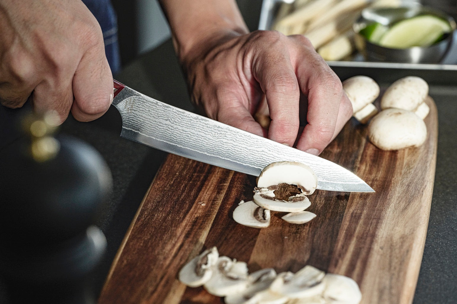 Premium Nagomi Damascus Utility Knife - High Carbon Steel Blade, Ergonomic Handle for Kitchen & Outdoor Use - Perfect for Slicing, Chopping, and Camping