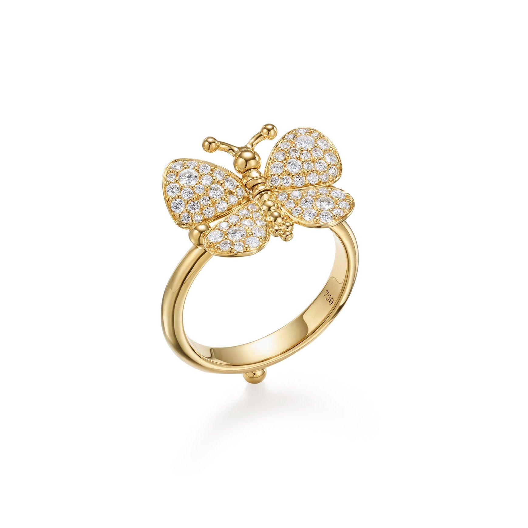 Temple St. Clair Snow Butterfly Ring - 18K Gold Plated Butterfly Jewelry for Women, Elegant Gift for Her | Perfect for Weddings, Anniversaries & Special Occasions