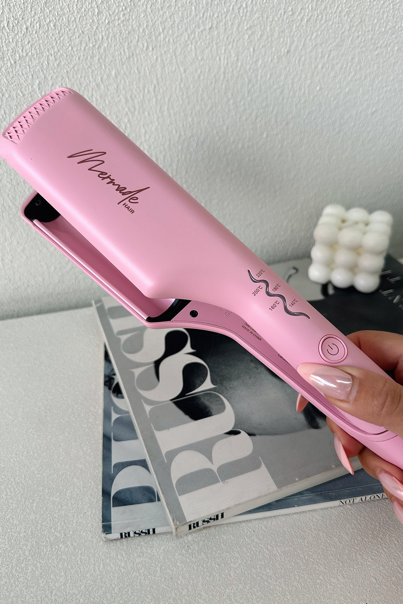 Mermade Double Waver Hair Curler - Pink | Professional Beach Waves Styler for Long & Short Hair | Perfect for Salon, Home Use & Travel