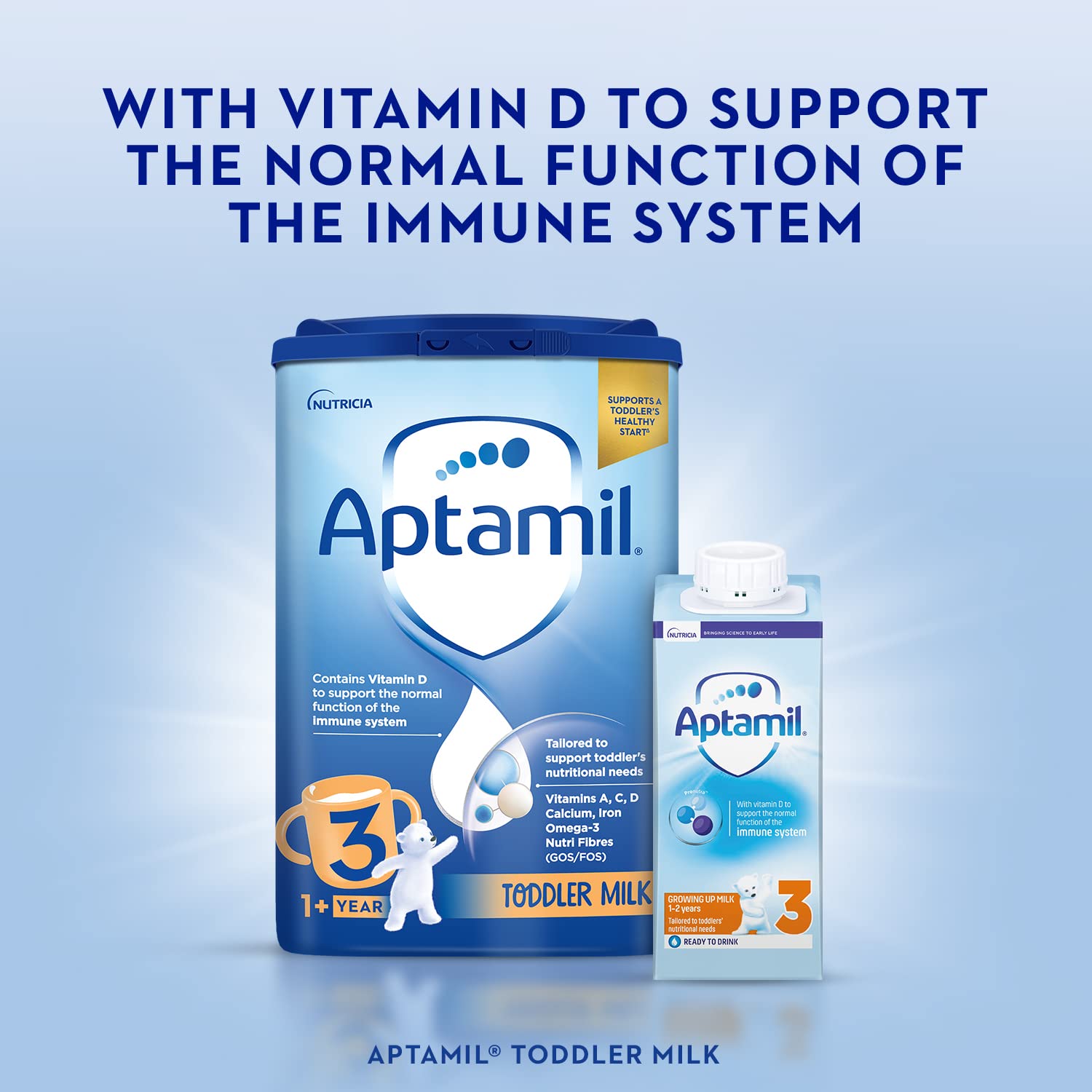 Aptamil 3 Toddler Milk Powder Formula for 1-2 Year Olds, 800g (Pack of 6) - Essential Nutrition for Growing Babies - Perfect for Daycare, Travel & On-the-Go Feeding