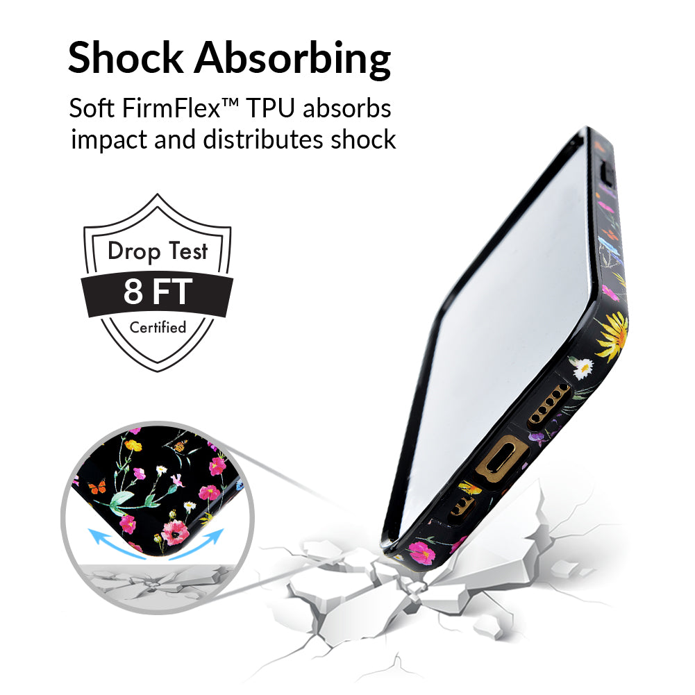 Black Wildflower iPhone Case - Durable Slim Protective Cover for iPhone [Model] - Perfect for Everyday Use, Travel & Outdoor Adventures