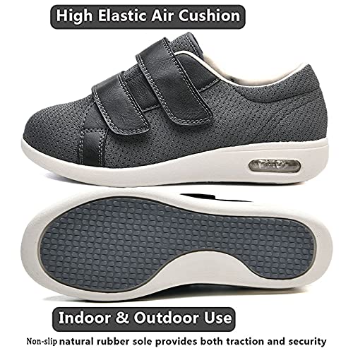 JBTNBX Wide Width Men's Shoes - Adjustable Lightweight Diabetic Walking Shoes for Elderly with Edema Relief - Comfortable Indoor/Outdoor Sneakers for Daily Wear & Senior Activities