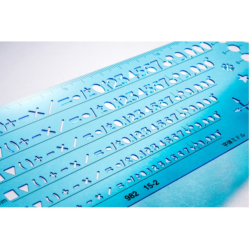 STAEDTLER 982 15-2 Template Number Ruler 0.5mm for Mechanical Pencils - Precision Drafting Tool for Architects & Engineers - Perfect for Technical Drawings and School Projects