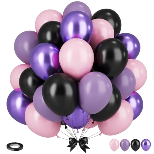 Black Metallic Purple Pink