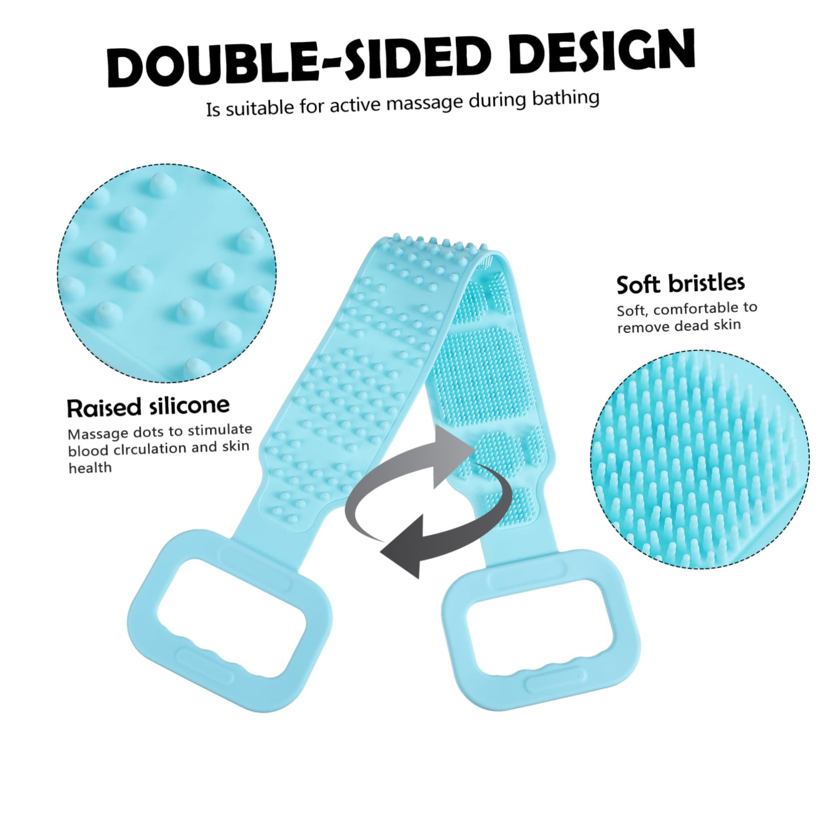 FOMIYES Soft Silicone Bath Brush with Mesh Back Scrubber - Exfoliating Body Scrubber for Smooth Skin, Travel-Friendly Shower Brush, Family Pack (Great for Back Scrubbing, Spa Days & Sensitive Skin Care)