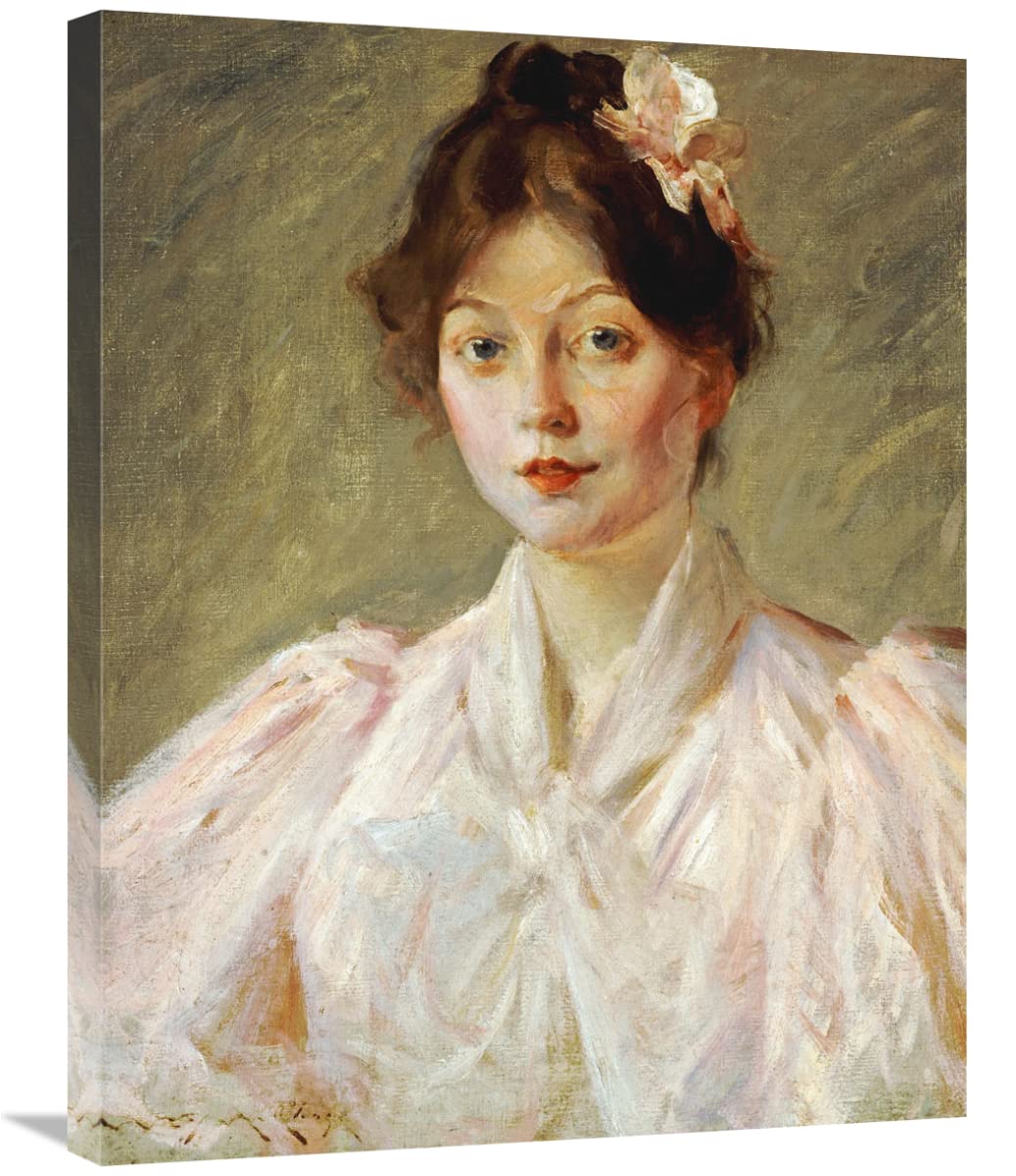 30 in. Pink Young Woman Art Print by William Merritt Chase - Vintage Wall Decor for Living Room, Bedroom & Office