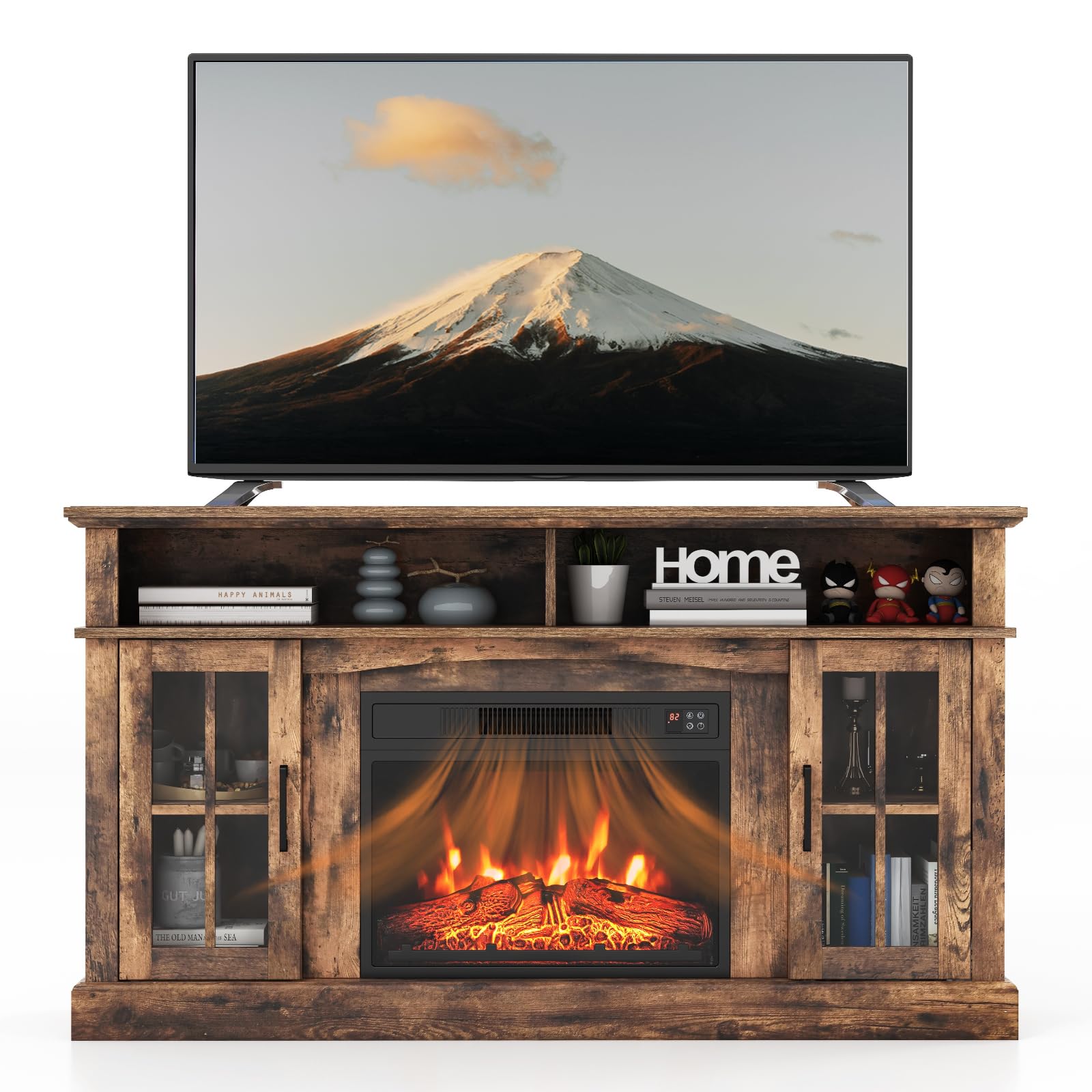 SIMOE 58-Inch Electric Fireplace TV Stand for TVs up to 65