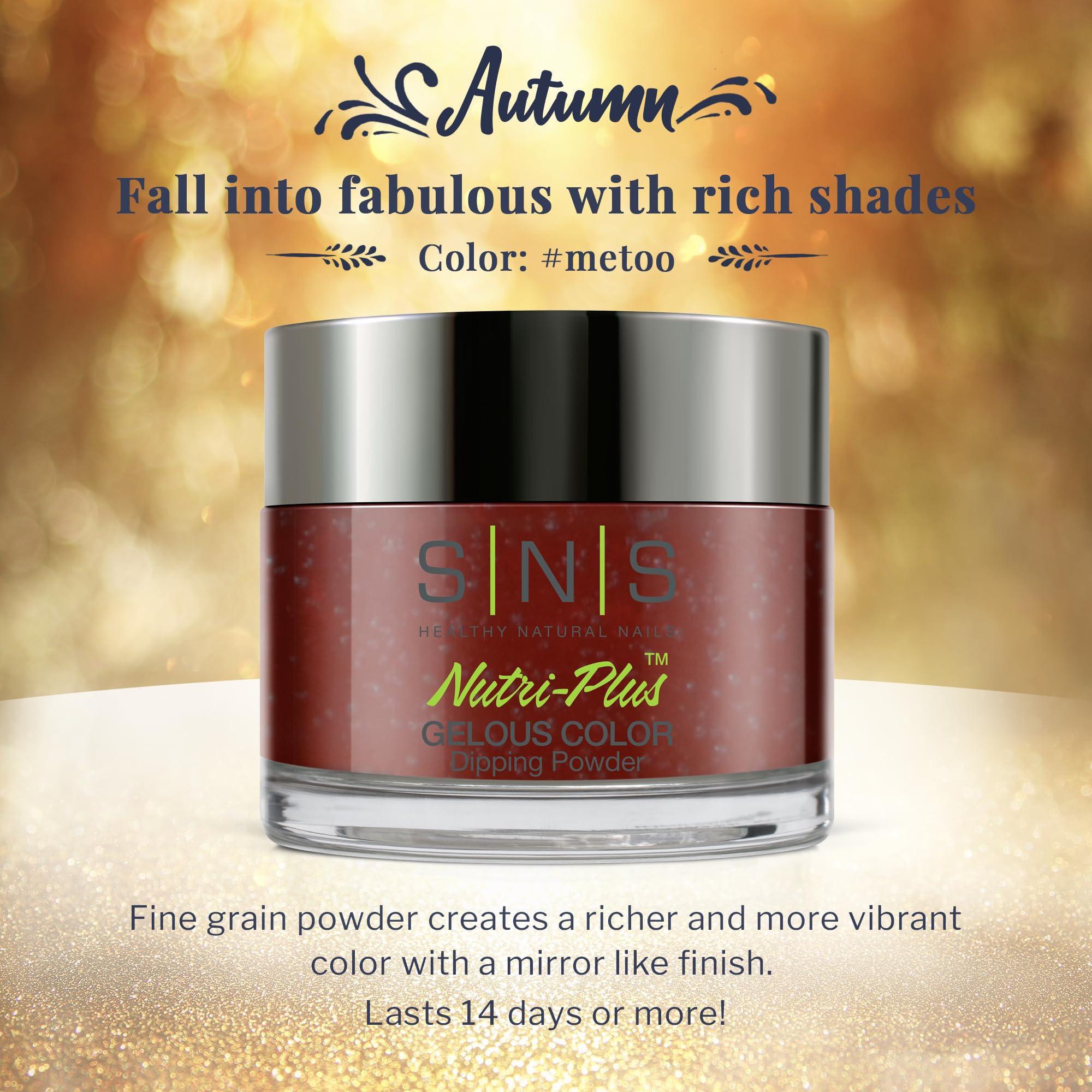 SNS Nail Dip Powder - Gelous Color Dipping Powder #metoo (Red/Wine, Cream Finish) - Long-Lasting Acrylic Nail Polish Lasts 14 Days - Low Odor, No UV Lamp Needed - 1 oz - Perfect for Home Manicures, Salon Nail Art & DIY Nail Enhancements