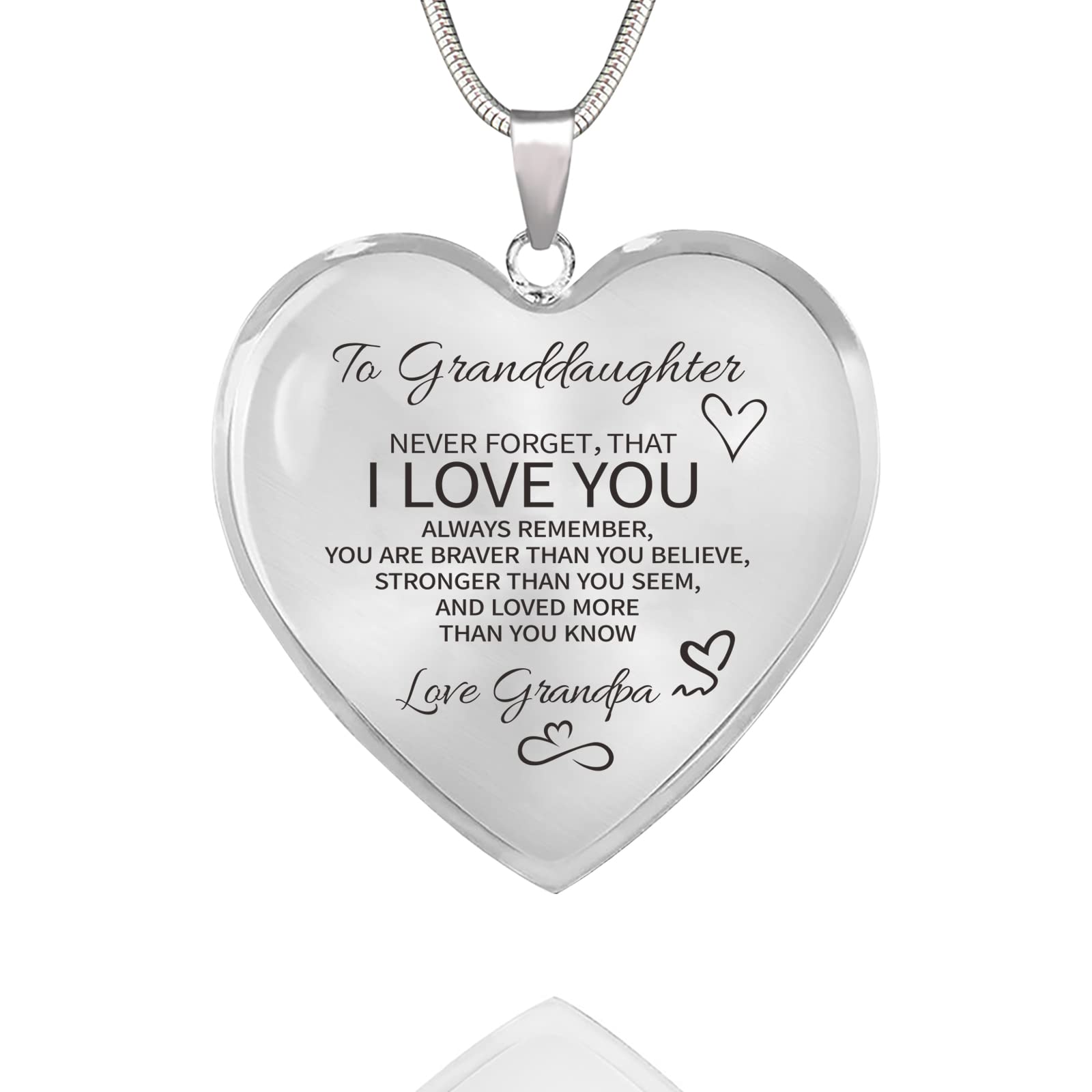 TAGOMEI Heart Necklace for Women - Valentine's Day, Christmas & Birthday Gift for Daughter, Granddaughter - Inspirational Jewelry from Mom & Dad | Perfect for Graduation, Mother's Day & Special Occasions