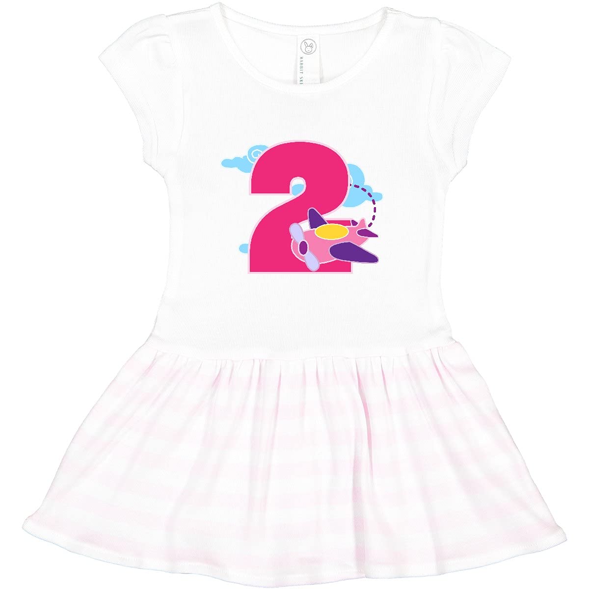 Inktastic 2nd Birthday Airplane Girls Pilot Toddler Dress - Cute 2 Year Old Outfit for Birthday Party, Photo Shoot & Aviation Theme Celebration