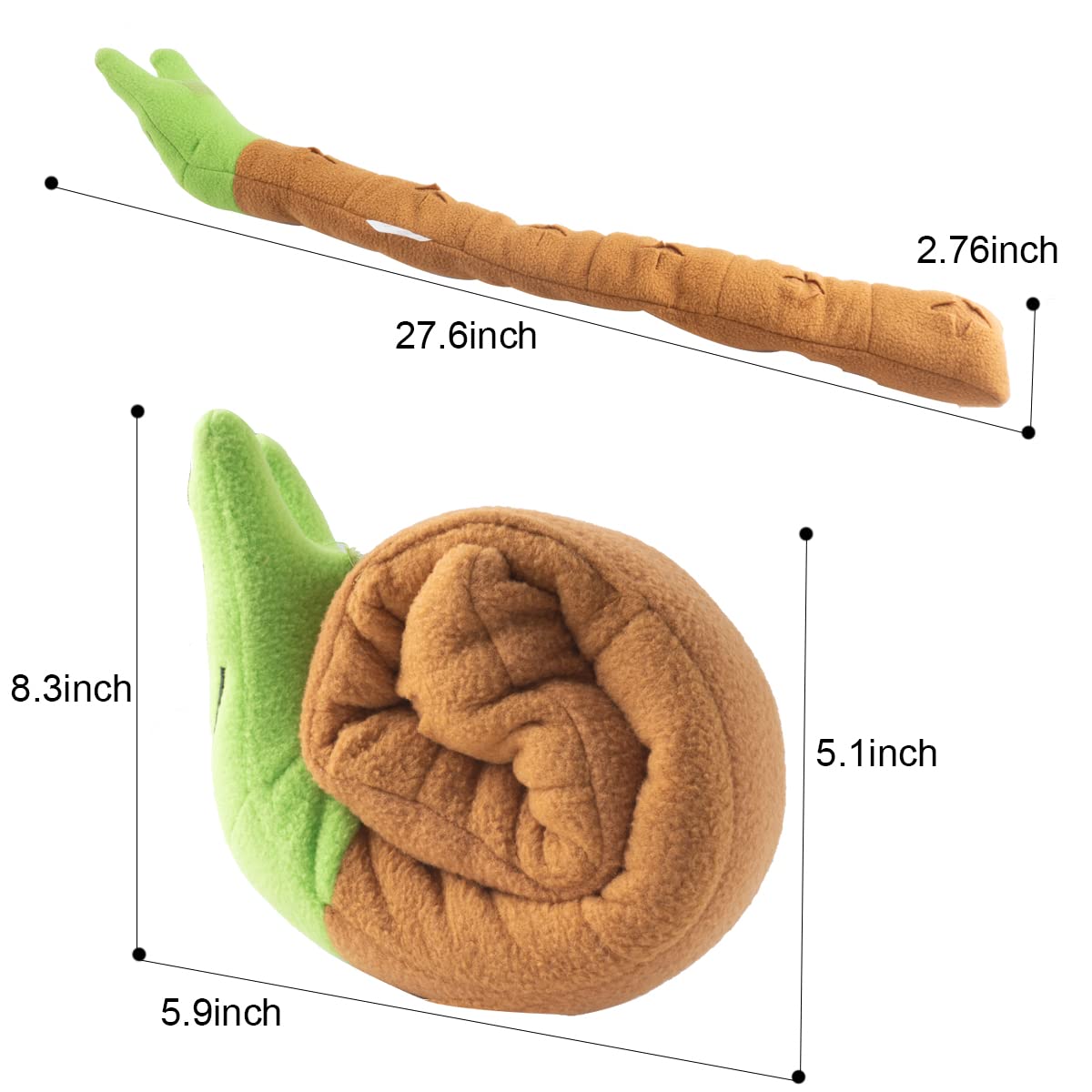 Interactive Dog Puzzle Toy Snuffle Snail - Plush Squeaky Foraging Game for Puppy Training, Stress Relief & Mental Stimulation | Perfect for Indoor Play, Boredom Busters & Enrichment Activities (Green)