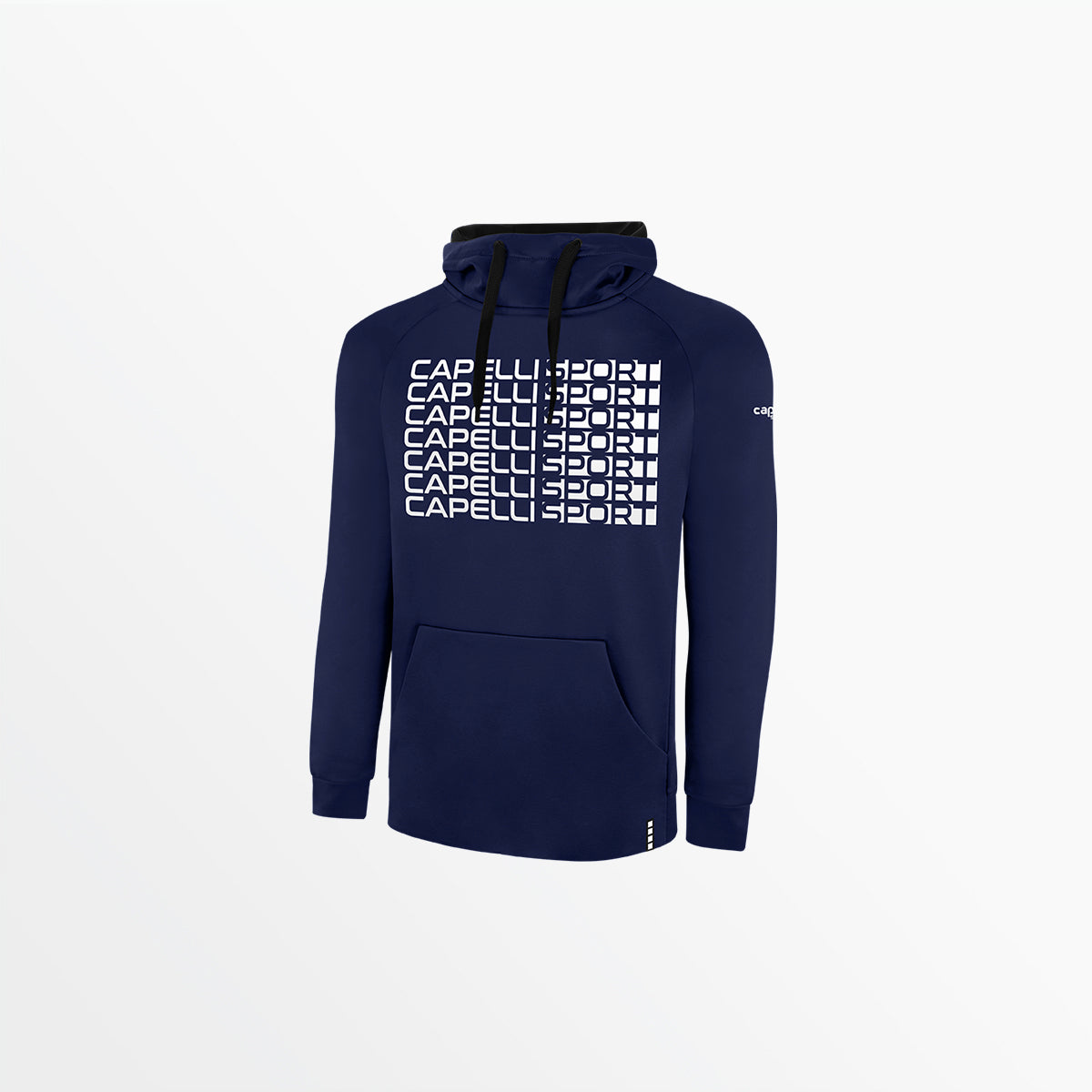 Men's Therma Fleece Pullover Hoodie with Front Repeating Logo - Cozy Winter Wear for Outdoor Activities & Casual Style