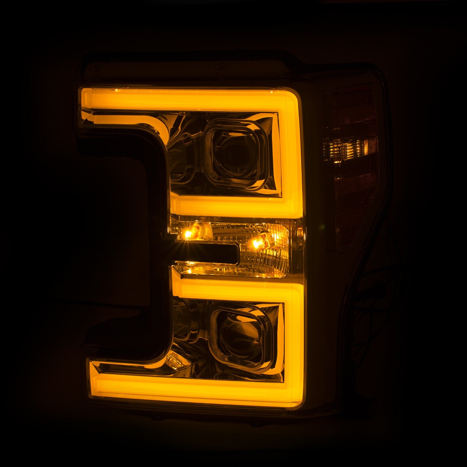 FORD F250 F350 F450 2017-2019 Projector Plank Style Switchback Headlights - LED DRL Turn Signal Lights for Off-Road & Night Driving