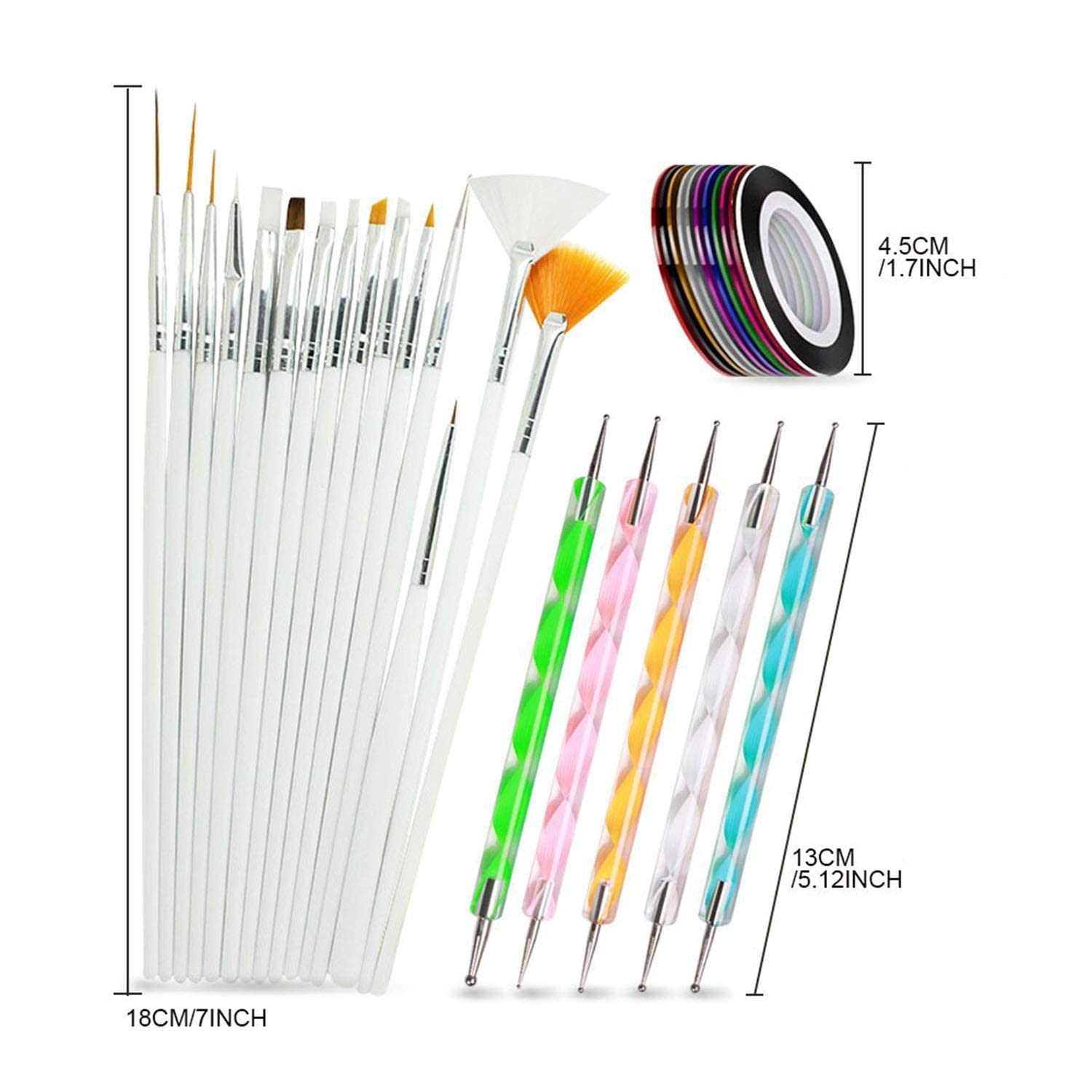 D.B.Z. Nail Art Kit - 74 Pieces for DIY Manicure & Nail Design