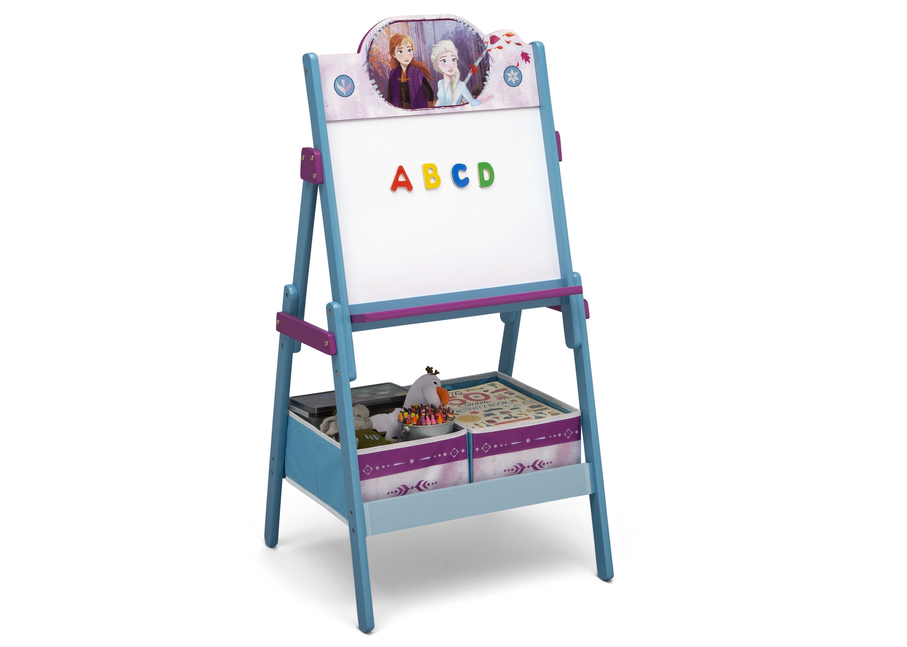 Frozen 2 Wooden Art Easel with Storage - Kids Drawing & Painting Station for Home & Classroom