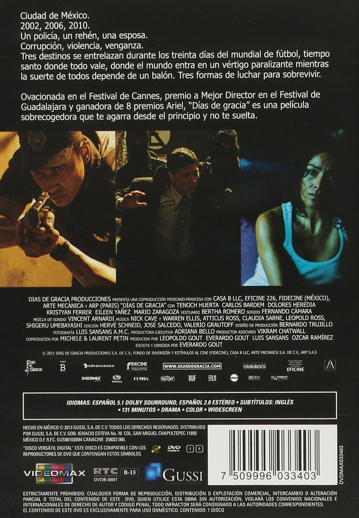 Dias de Gracia (Days of Grace) Region 1 DVD - Spanish Audio with English Subtitles | Crime Thriller Movie for Spanish Learners & Film Enthusiasts