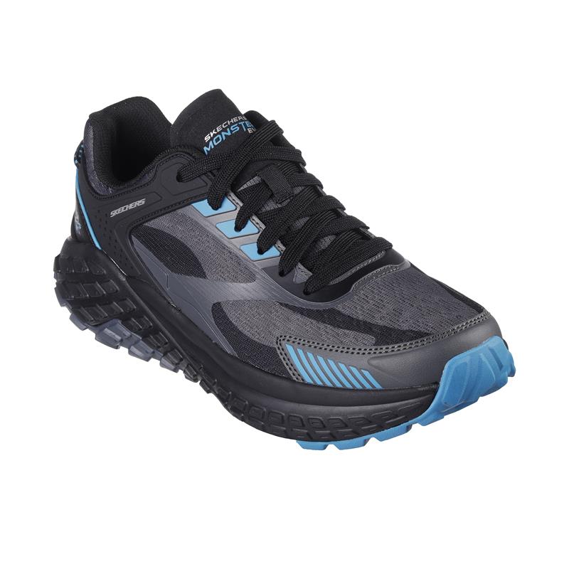 SKECHERS MONSTER EVO Performance Running Shoes for Men - Lightweight & Comfortable Sneakers (232743/BKGB) - Perfect for Jogging, Gym Workouts & Daily Wear