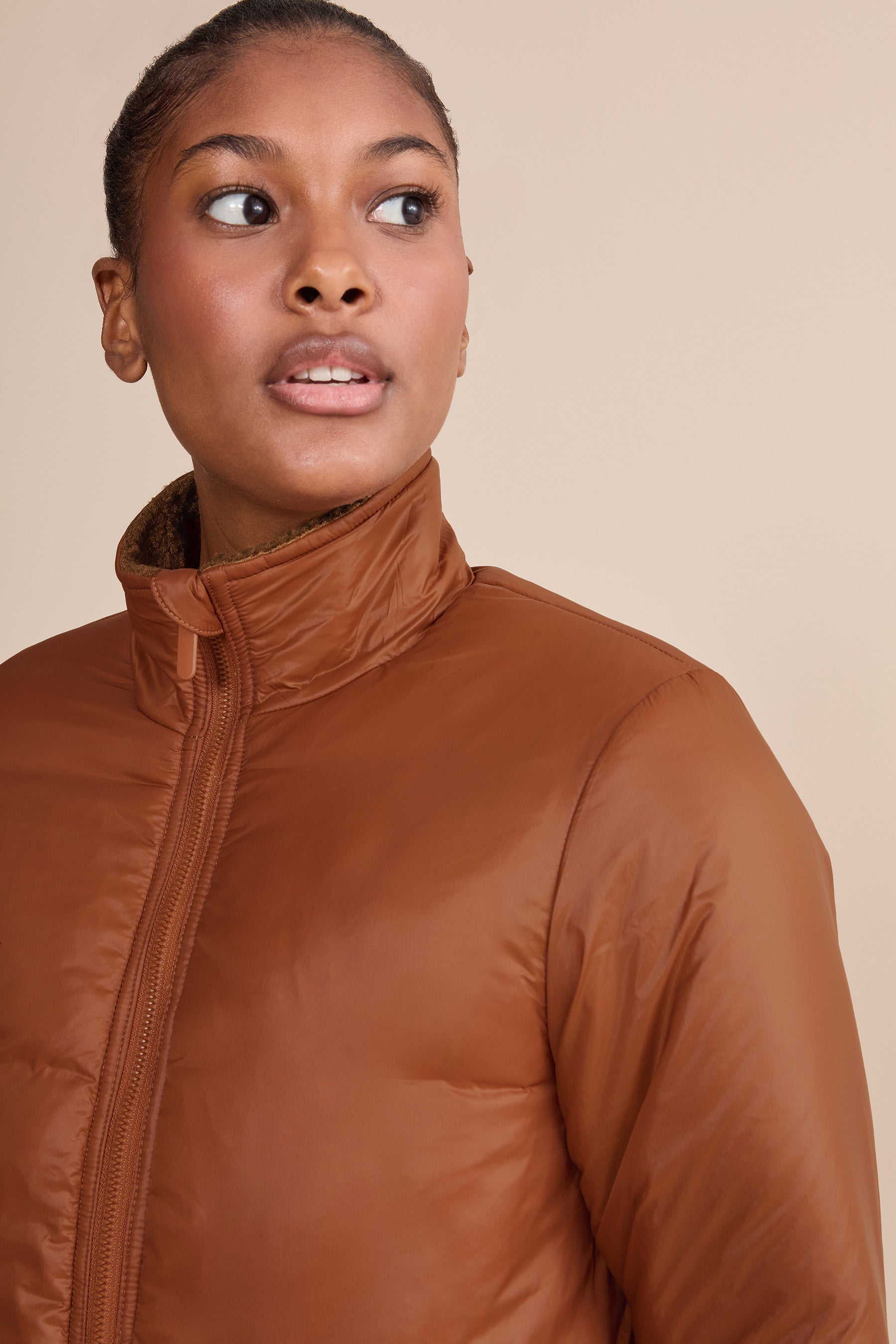 Reversible Teddy Fleece Jacket for Women - Cozy Winter Outerwear for Casual Wear & Outdoor Activities