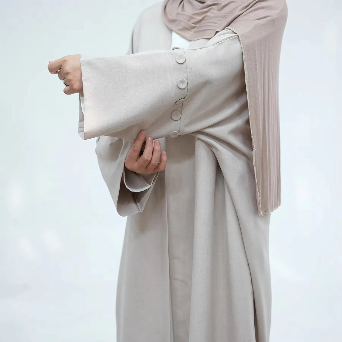 Elegant Open Front Cardigan Abaya Dress #25878 - Perfect for Modest Fashion, Prayer Wear & Everyday Comfort