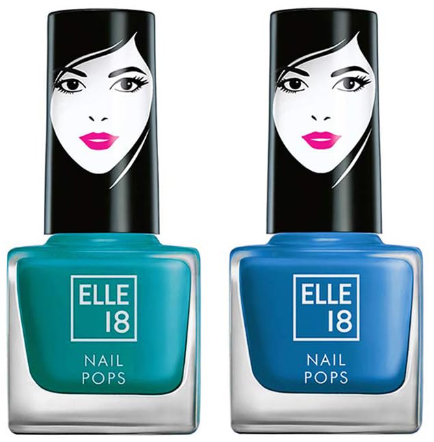 Elle 18 Nail Pops Nail Polish Combo Set - Shades 155 & 156 (15ml) | High Gloss Finish | Long-Lasting Wear | Perfect for Manicures, Pedicures & Nail Art | Salon-Quality At Home