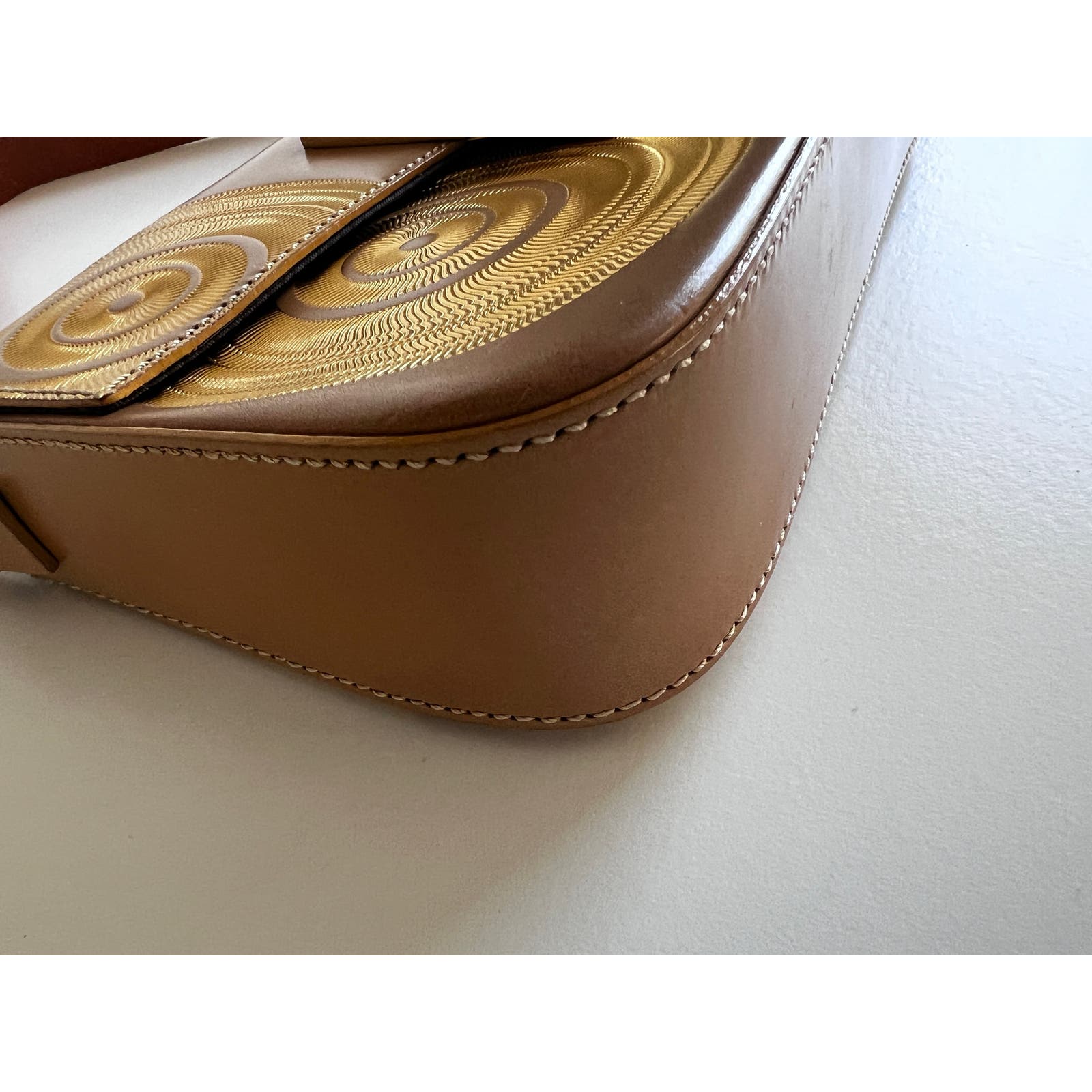 Vintage Fendi Gold Swirl Pattern Baguette Bag from 2000-2001 | Authentic Designer Shoulder Purse for Women | Perfect for Parties, Date Nights & Fashion Events