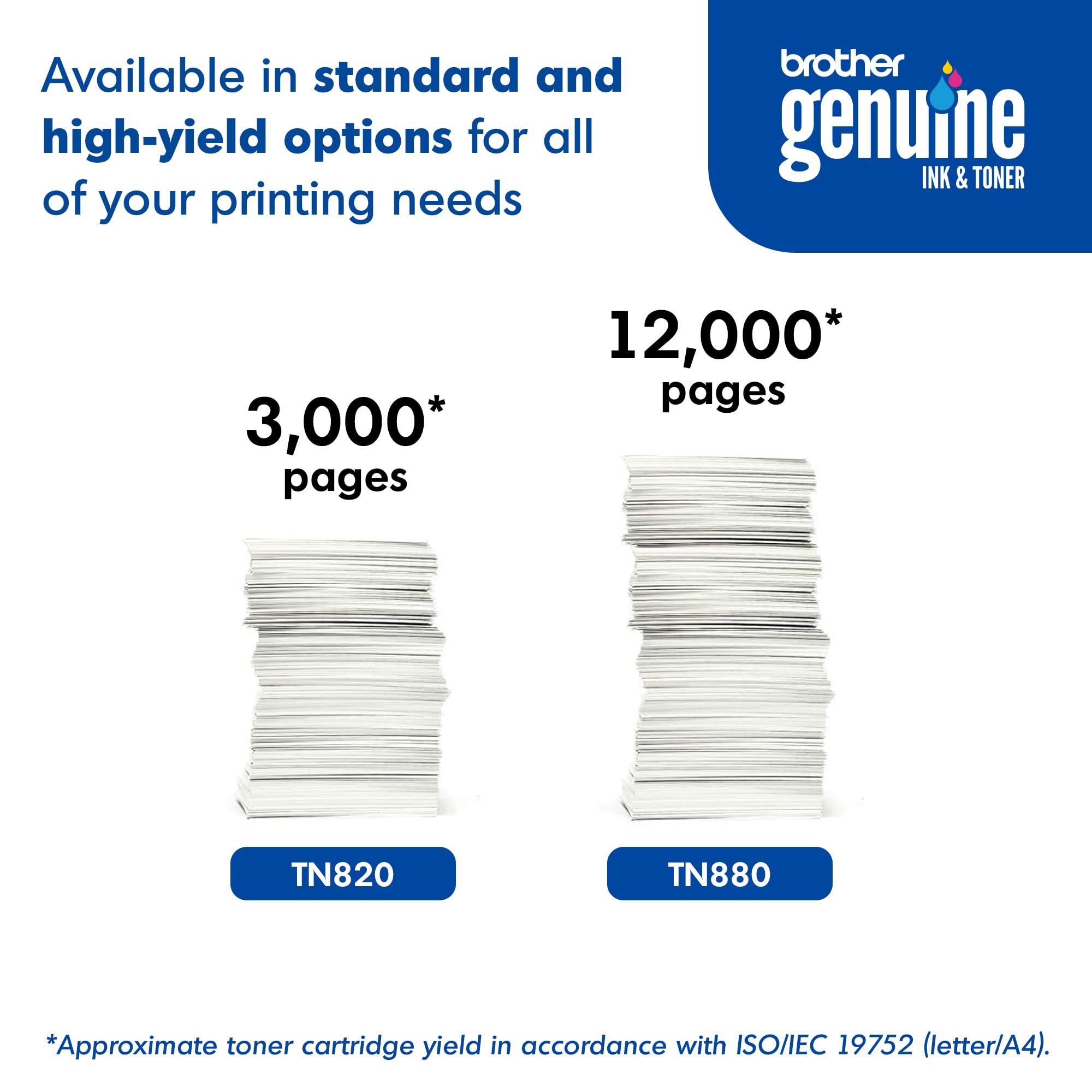 Brother TN880 Genuine Super High Yield Black Toner Cartridge - Replacement for Brother Printers, 12,000 Page Yield, Amazon Dash Replenishment Compatible - Ideal for Office, Home & High-Volume Printing Needs