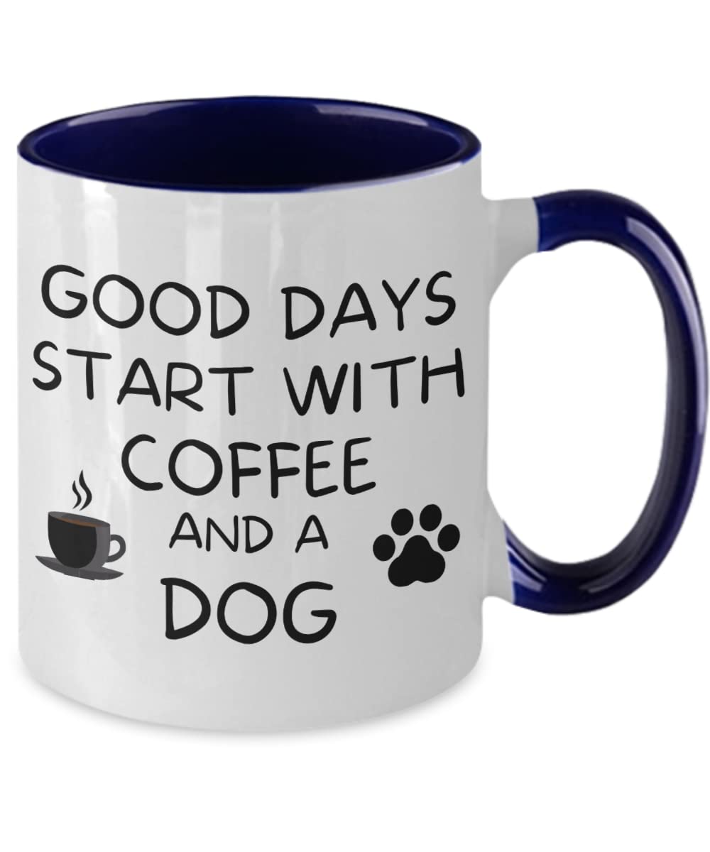 Good Days Start With Coffee And A Dog Mug - Cute Dog Lover Coffee Cup For Dog Moms & Dads - Perfect Gift For Pet Owners - Enjoy Your Morning Coffee With This Fun Canine-Themed Ceramic Mug