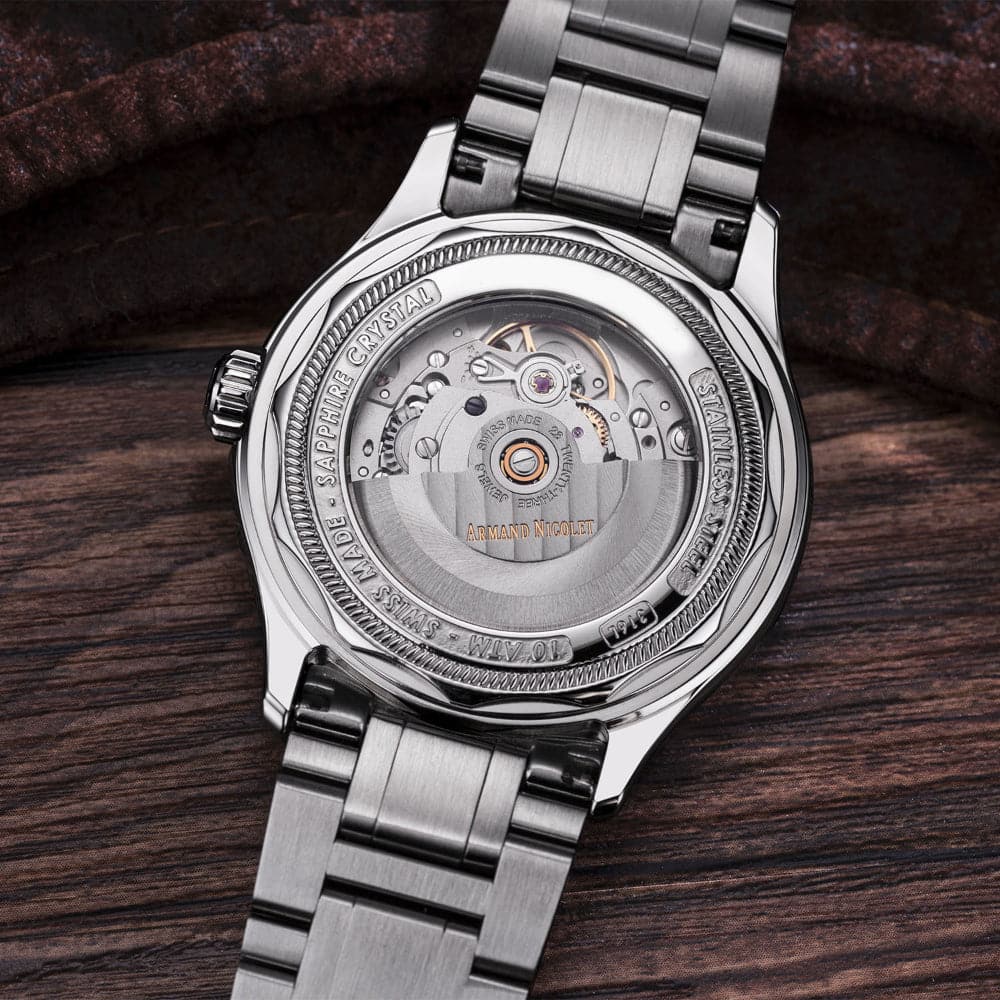 ARMAND NICOLET AA840AAA AG M9742 Men's Automatic Watch with Genuine Leather Strap - Luxury Dress Watch for Business, Formal Occasions & Gifts