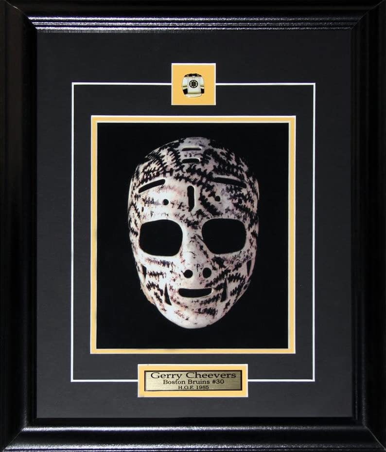 Gerry Cheevers Boston Bruins Vintage Goalie Mask 8x10 Hockey Collectible Framed Photo - Perfect for Sports Memorabilia, Man Cave Decor, and Hockey Fan Gifts