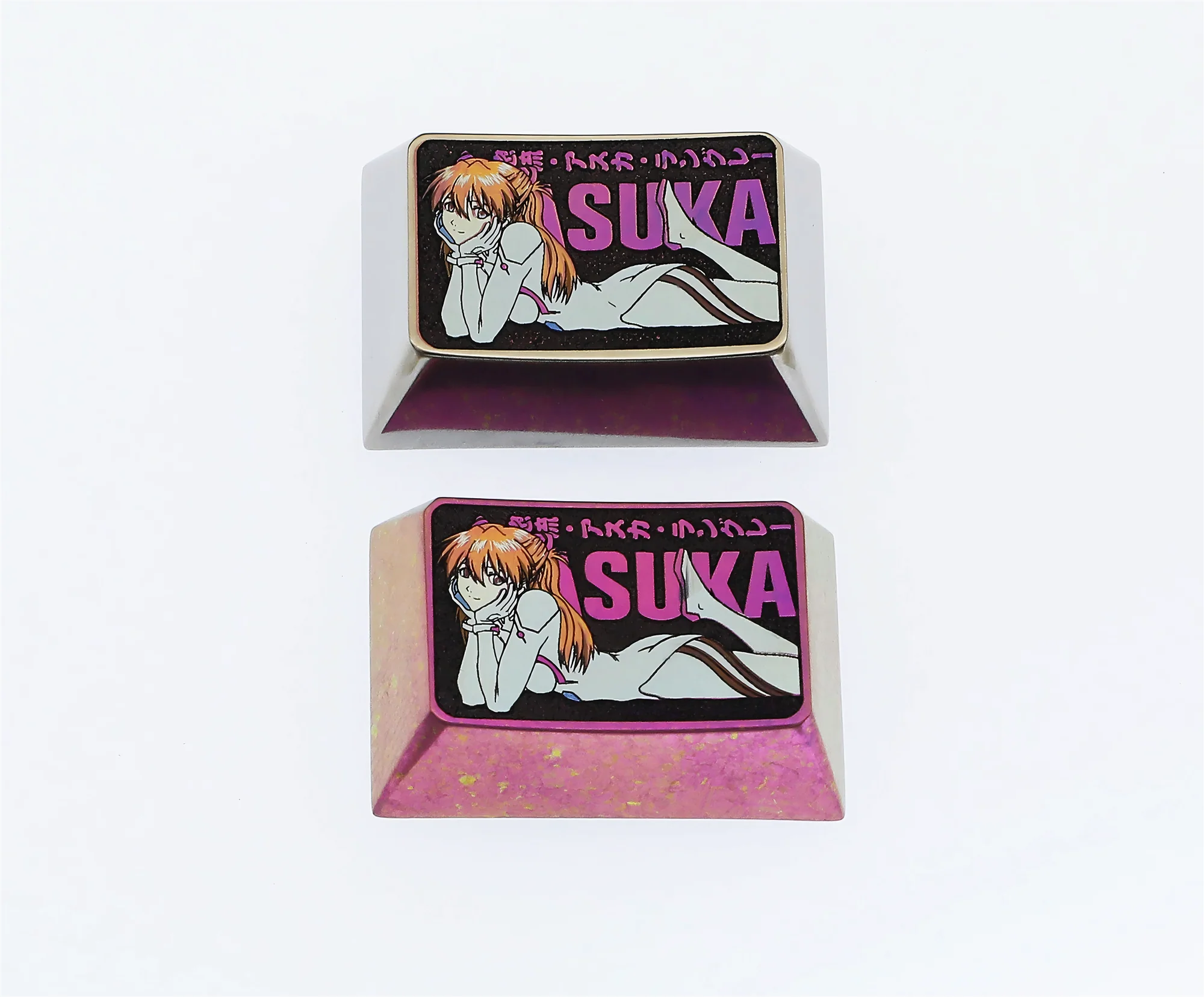 Premium Titanium Alloy Carved Keycaps - Asuka Langley Soryu EVA Themed Mechanical Keyboard Accessories for Gaming & Custom PC Builds