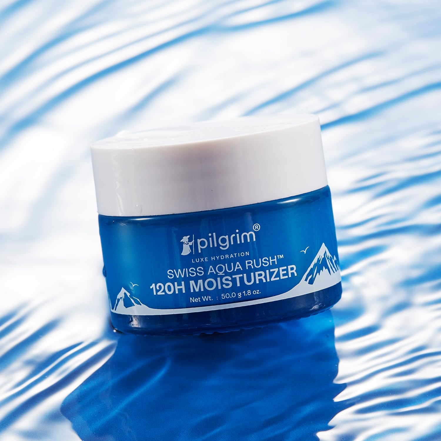 Hydrating Face Moisturizer with Swiss Aqua Rush™ & PatcH20® - 120 Hour Moisture Boost for Plump, Glowing Skin - Strengthens Skin Barrier - 50g | Perfect for Dry Skin, Daily Skincare Routine & Post-Workout Hydration