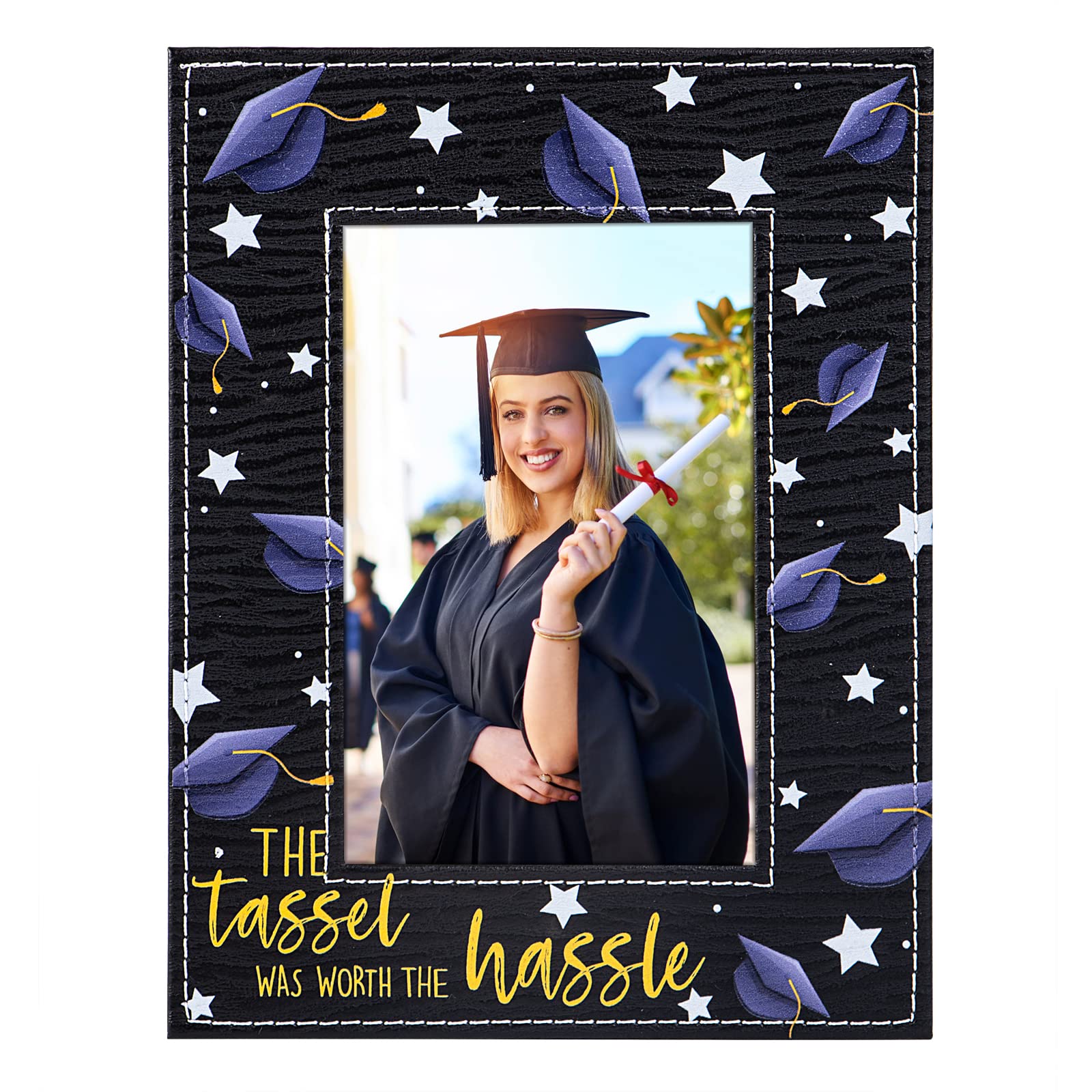 WhatSign 2025 Graduation Picture Frame - 4x6 Wood High School Graduation Photo Frame with Personalized Engraving | Perfect Graduation Gift for Daughter, Son, Granddaughter, Grandson | Display Graduation Memories in Living Room, Bedroom or Office Decor