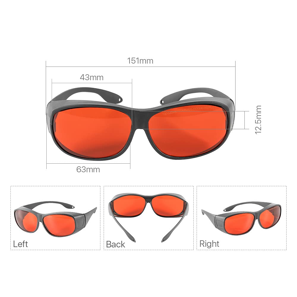 Cloudray Laser Safety Glasses OD7+ CE Certified - 1064nm 532nm 355nm Wavelength Protection for Fiber & Hand-Held Welding | Ideal for Industrial, Medical & DIY Laser Applications