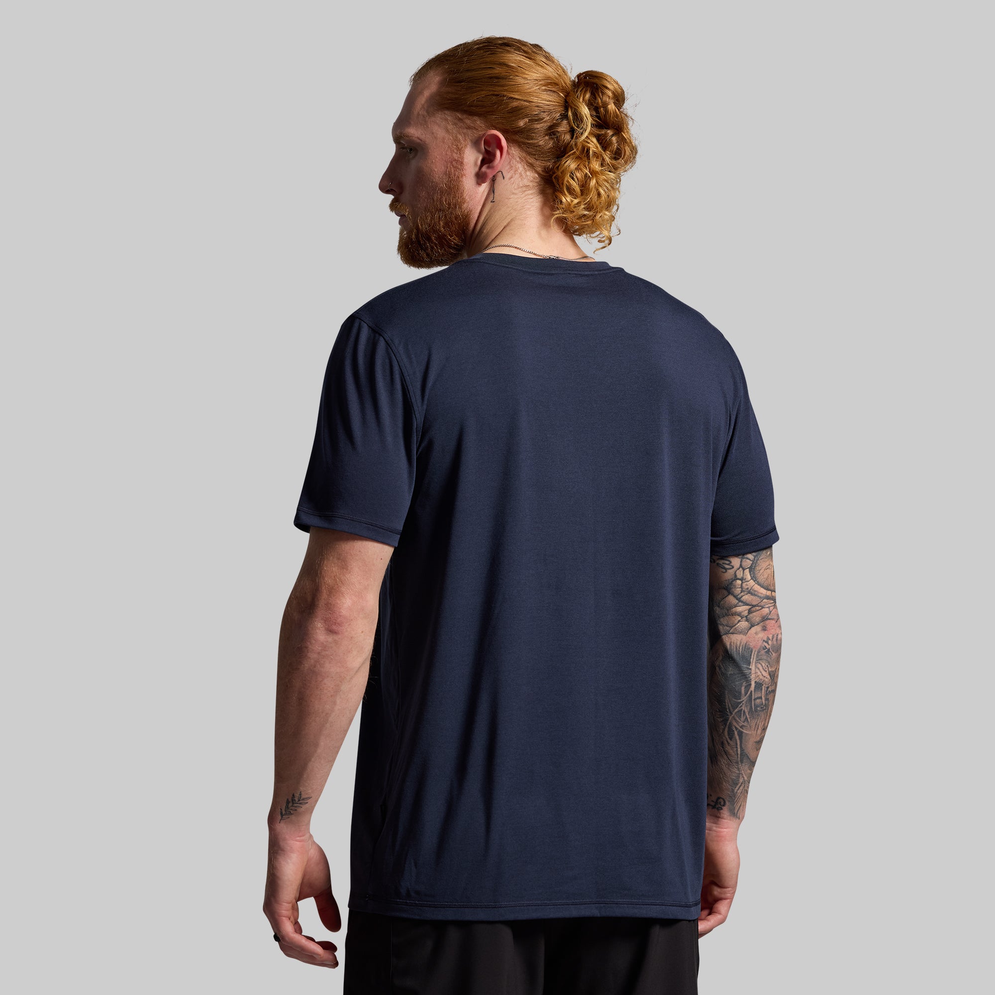 BP Premium Basic Crew Neck T-Shirt for Men - Soft Cotton Comfort Fit (Navy Blue) - Casual Wear, Layering & Everyday Outfits