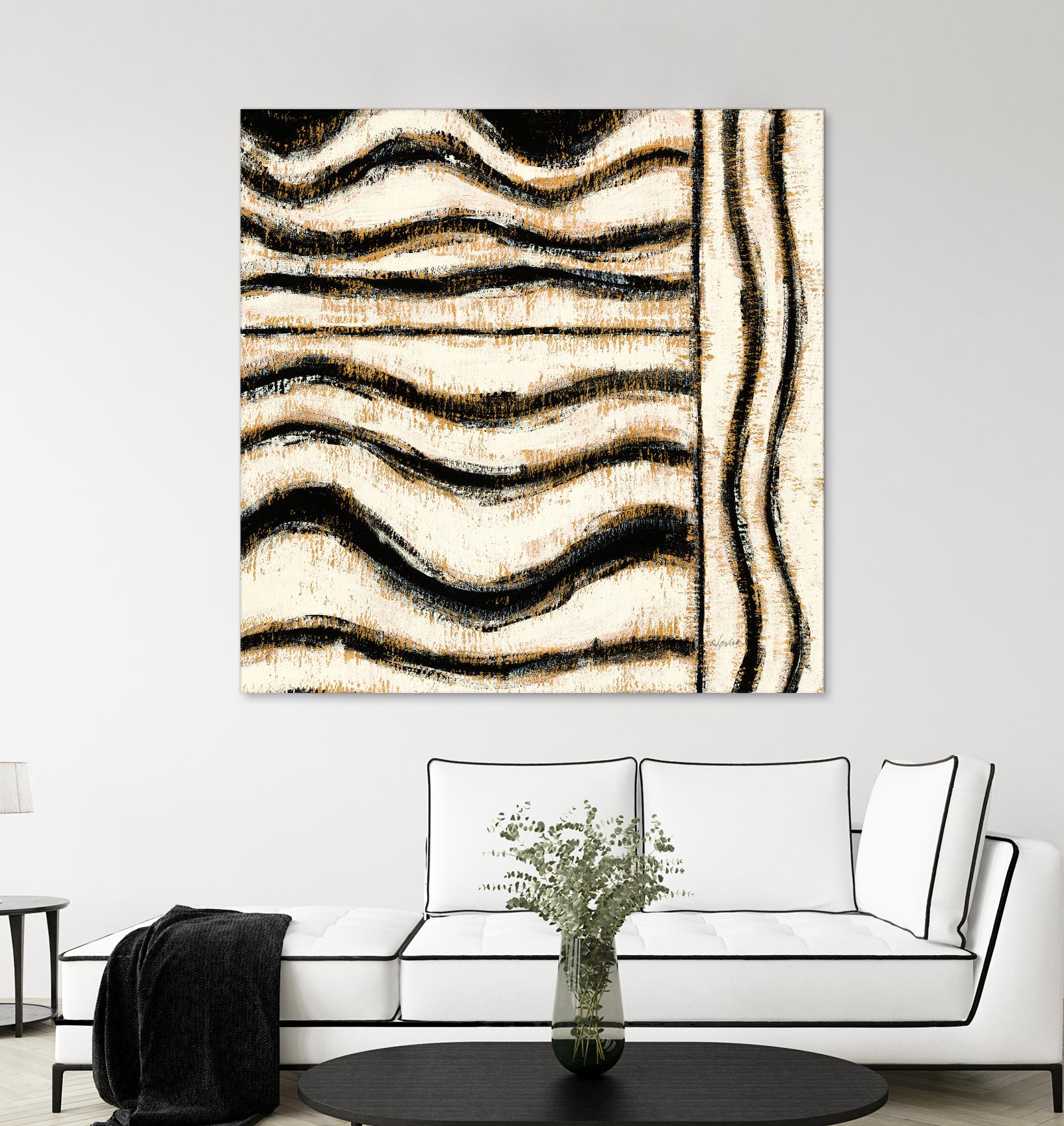 Black and Gold Geometric Vinyl Wall Decals - Modern Peel and Stick Wall Art for Home & Office Decor | Perfect for Living Room, Bedroom, Nursery, and Dorm Room Styling