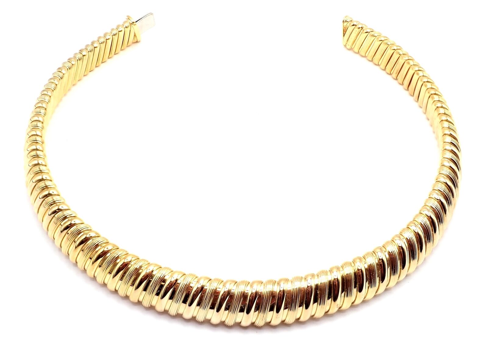 Authentic Bvlgari Bulgari Tubogas 18k Yellow Gold Choker Necklace - Luxury Italian Jewelry for Women, Perfect for Parties & Special Occasions