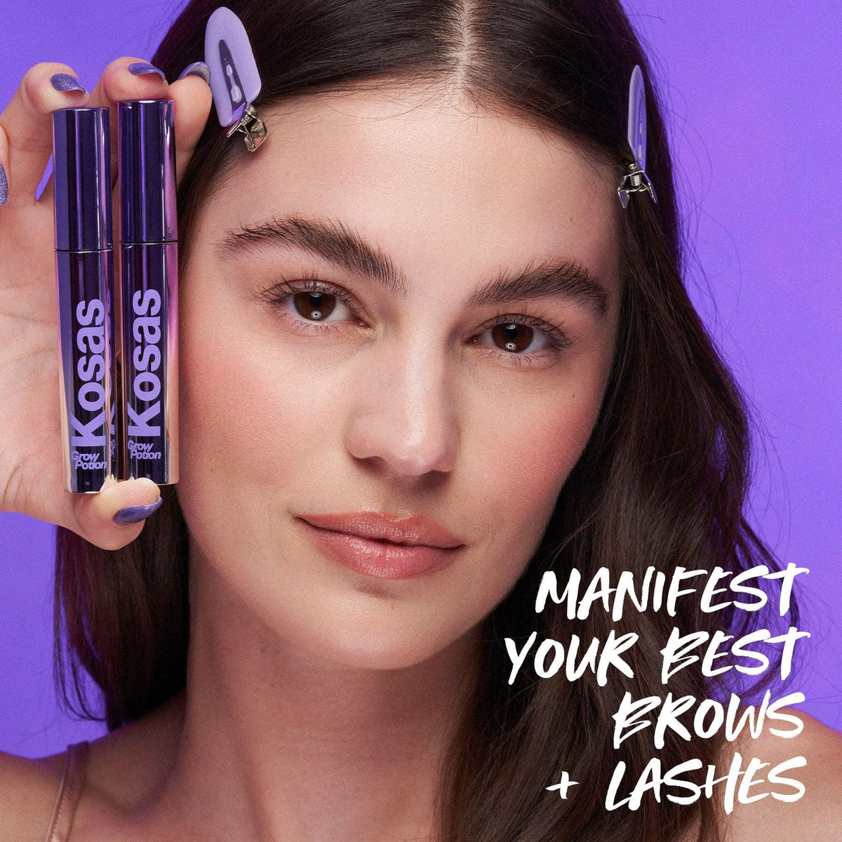 Growpotion Fluffy Lash & Brow Growth Serum - Natural Eyelash Enhancer for Longer, Thicker Lashes & Brows | Perfect for Daily Beauty Routine & Special Occasions