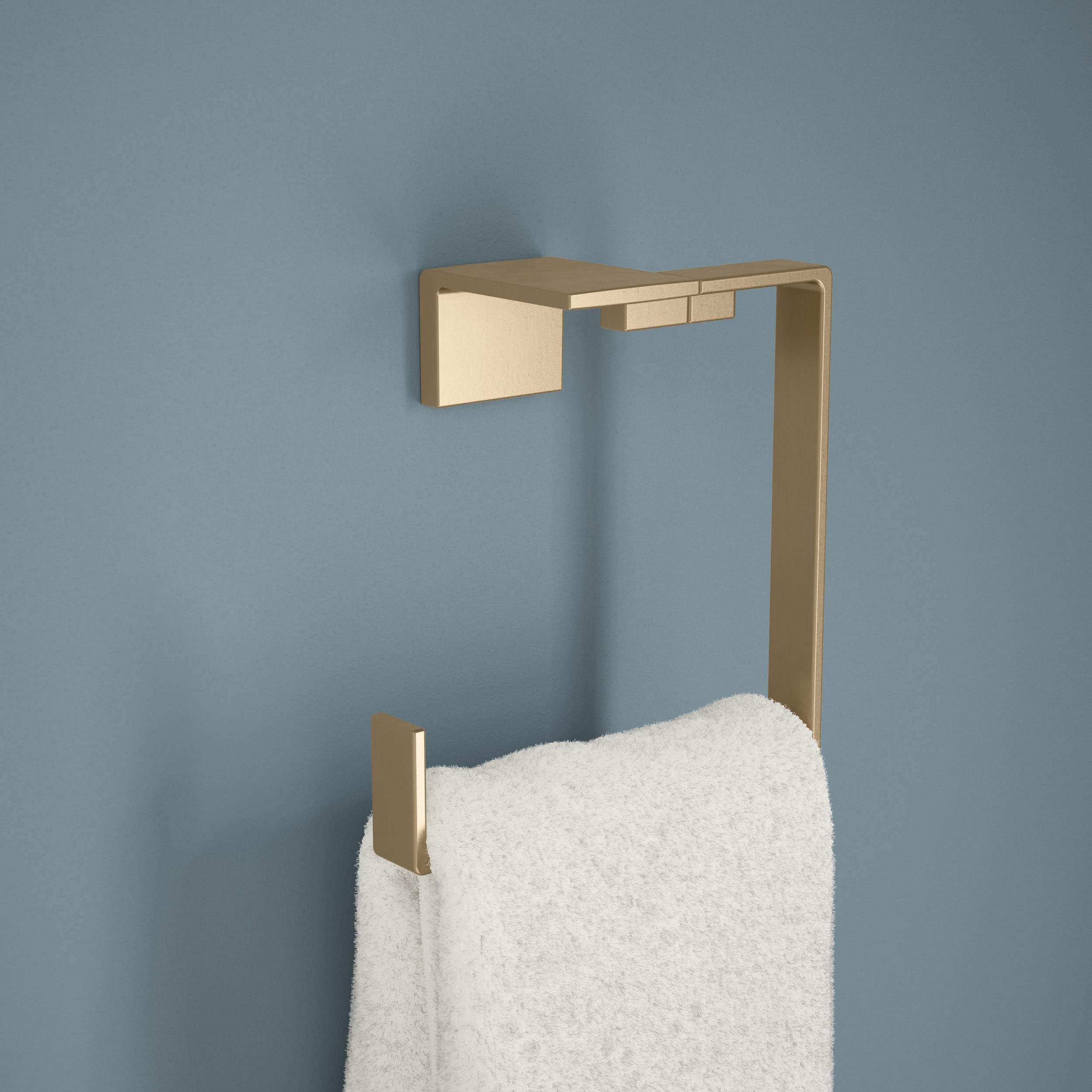 Delta Vero Toilet Paper Holder & Towel Ring Set in Champagne Bronze - Modern Bathroom Accessories (77750-CZ & 77746-CZ) - Perfect for Powder Rooms, Guest Bathrooms & Luxury Home Decor