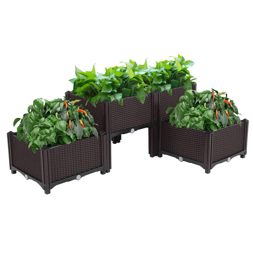 4Pcs Brown Seed Starter Trays with Free Splicing Injection - Perfect for Indoor Gardening, Hydroponics, and Plant Propagation